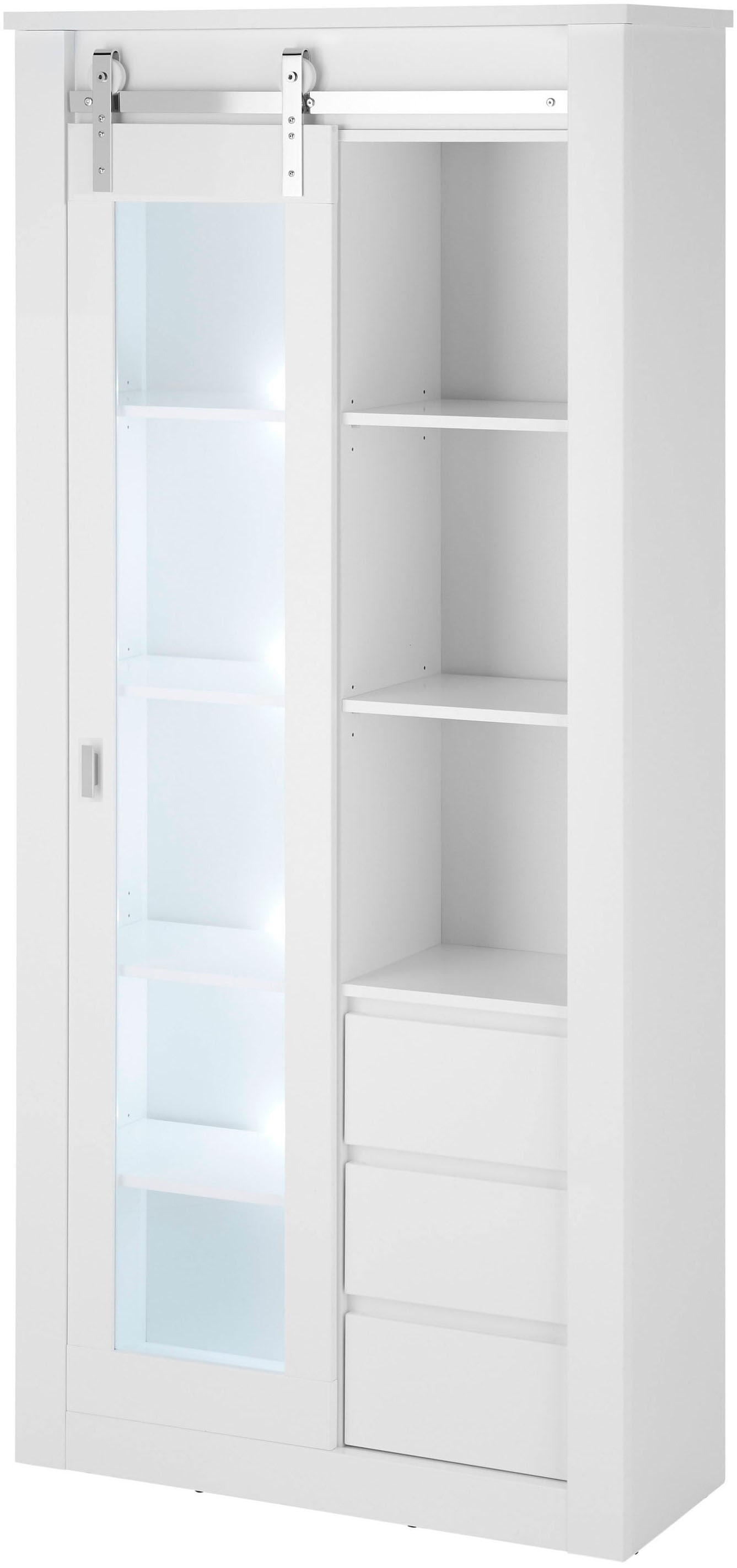 Home affaire Vitrine »Daytona, moderner Hochschrank, Glasvitrine in Weiß Hochglanz«