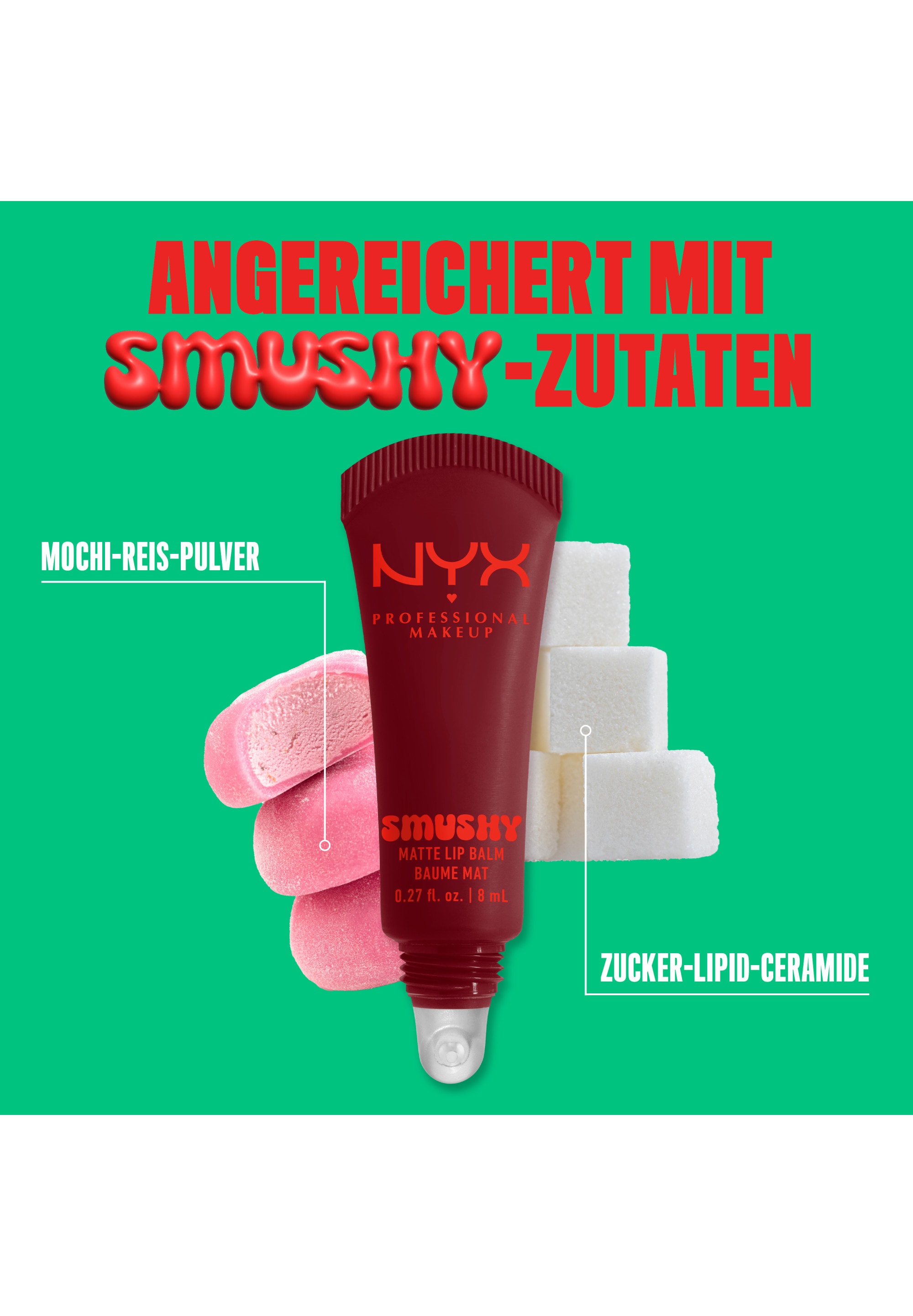 NYX PROFESSIONAL MAKEUP Lippenbalsam »SMUSHY MATTE LIP BALM« jeder der Farbtöne hat einen einzigartigen, süßen Duft