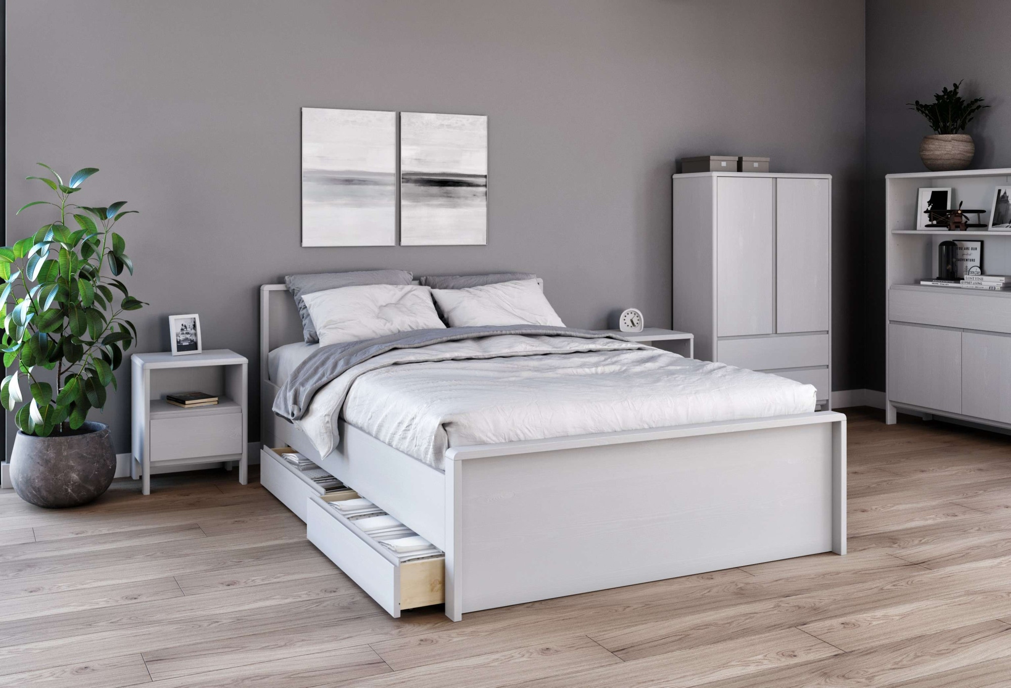 Home affaire Nachttisch »Luven«, aus massiver Kiefer, mit 1 Schublade, Breite 44 cm