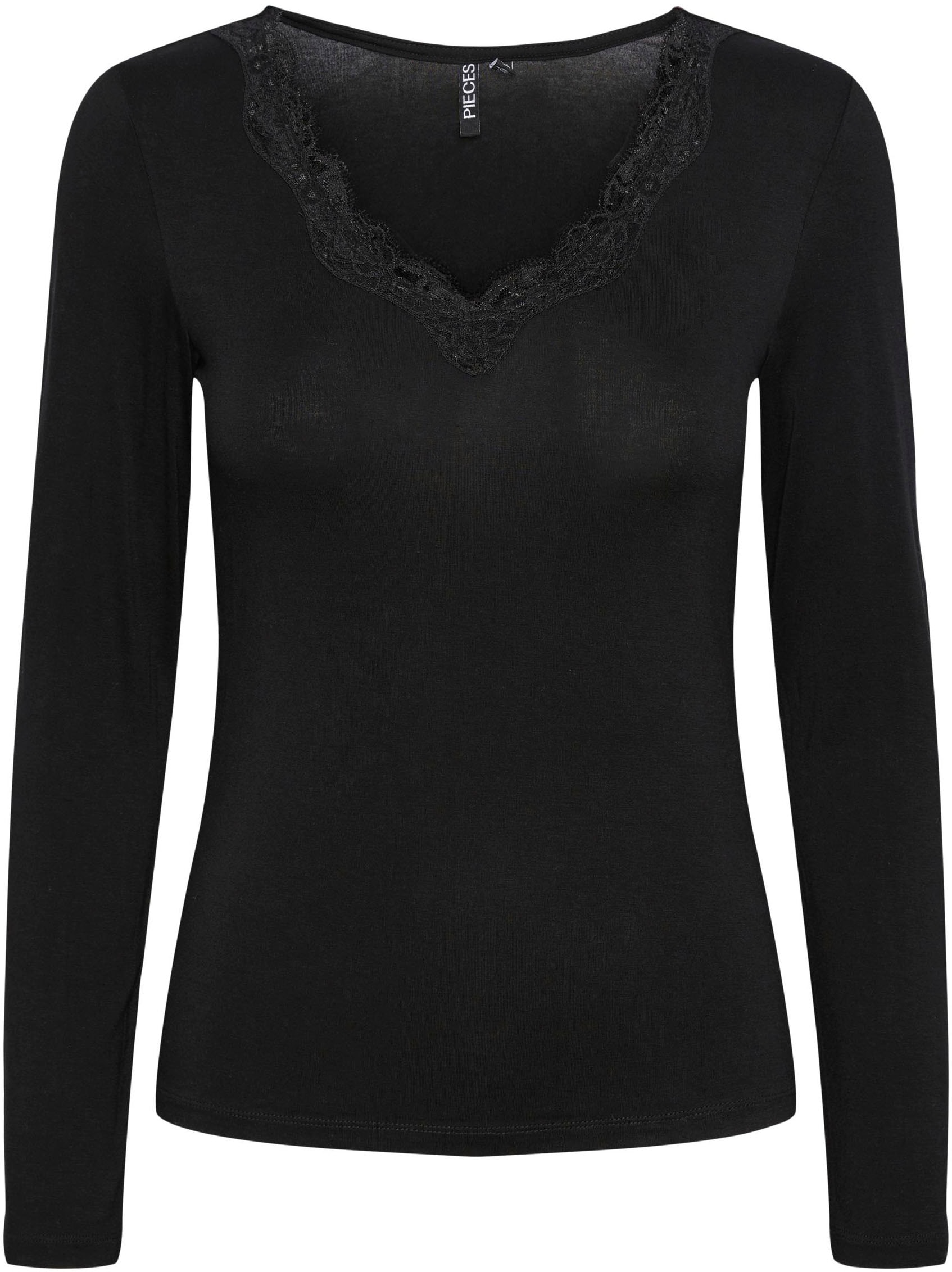 TOP OTTO bei »PCBARBERA V-Shirt NOOS LACE BC« LS pieces