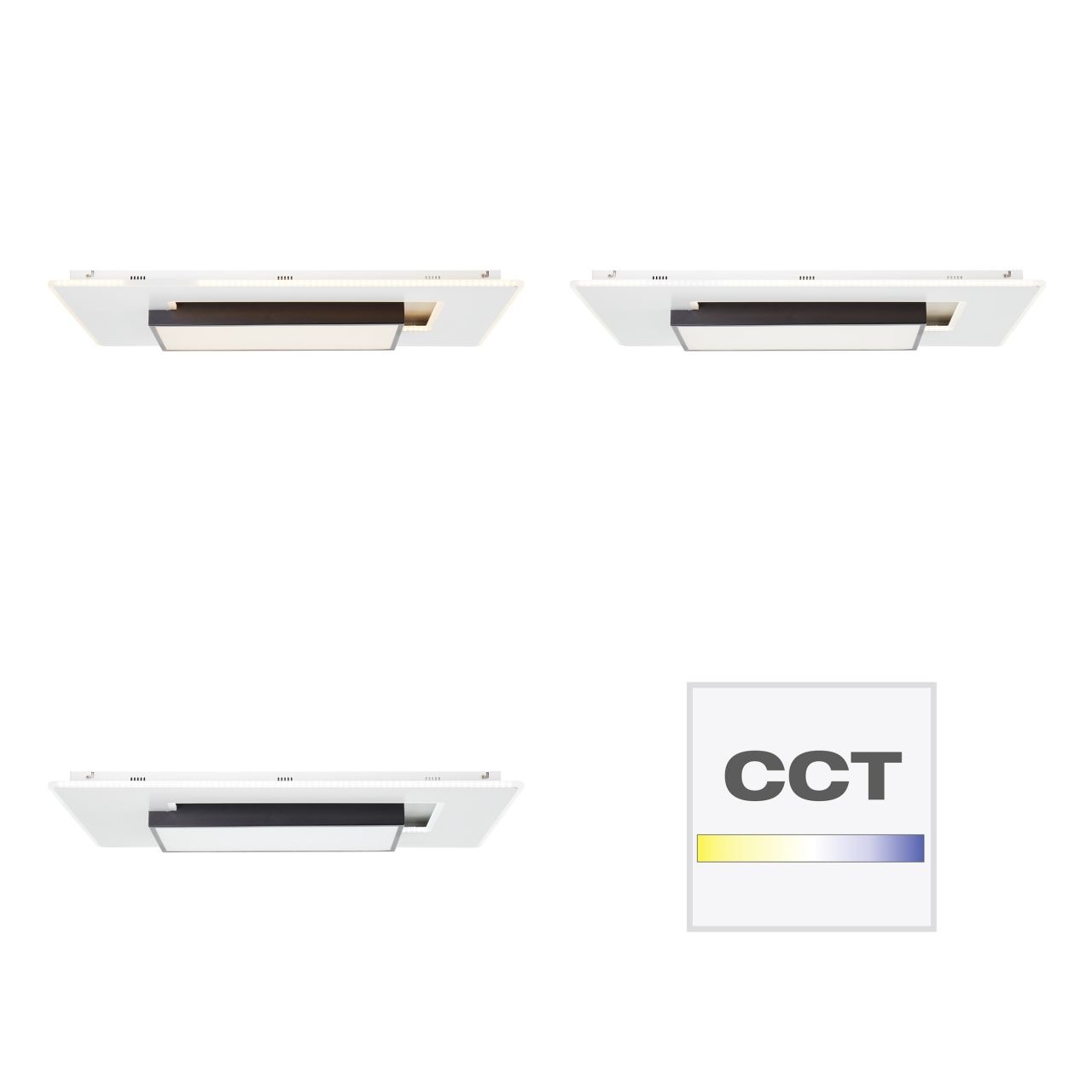 Brilliant LED Deckenleuchte »Hutson«, 1 flammig, 80 x 50 cm, dimmbar, CCT, 6800 lm, Fernbedienung, weiß/schwarz