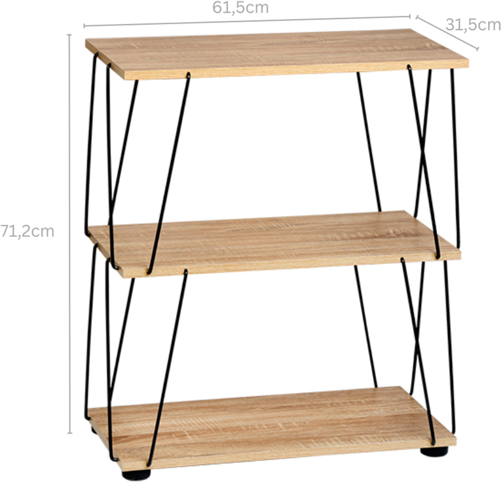 KESPER® Regal »mit 3 Ablageflächen, sonoma Eiche, FSC zertifiziert« 1 Stk. tlg. Maße: 61,5 x 31,5 x 71,2 cm
