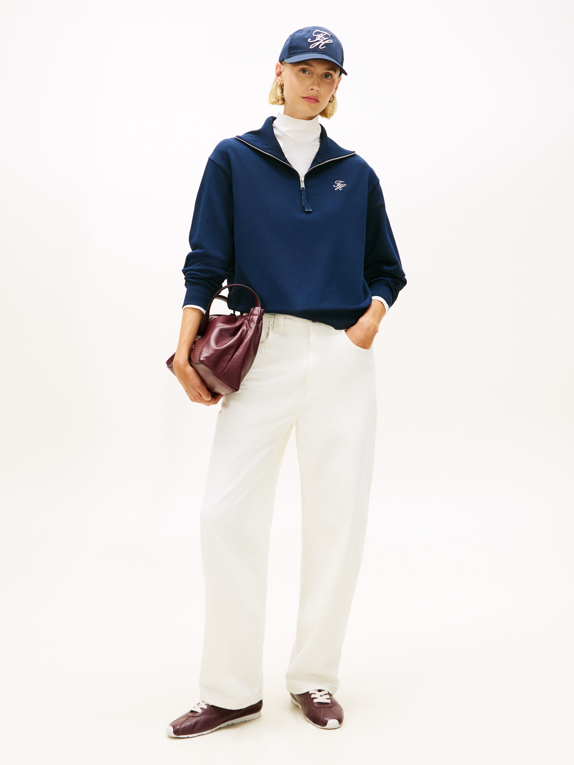 Tommy Hilfiger Sweatshirt »TH SCRIPT HALF ZIP TERRY SWTSHRT«
