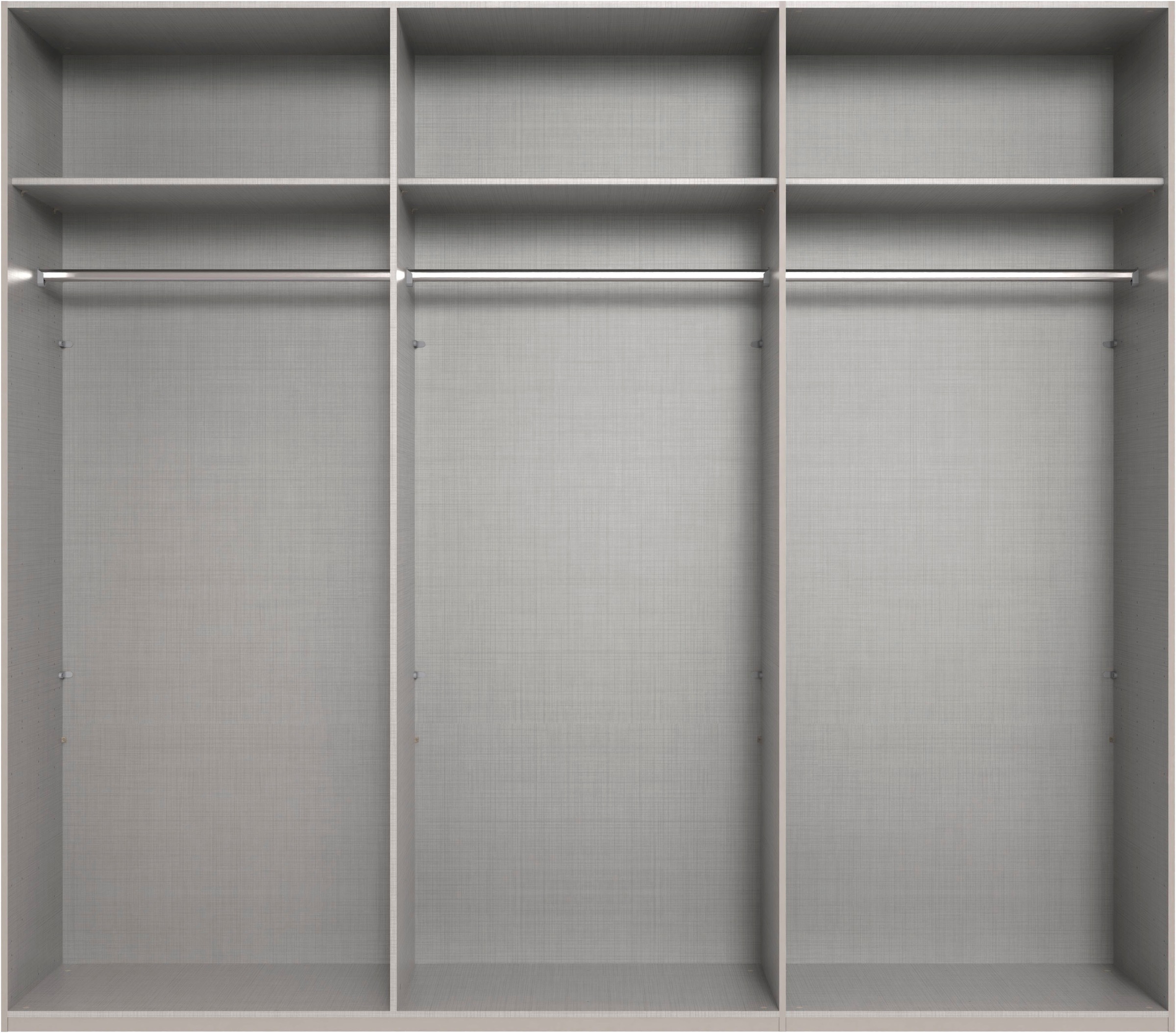 Wimex Kleiderschrank »Mugano, in 5 Breiten und 2 Höhen, Made in Germany«, (in Basic oder Premium Ausstattung mit 2 weiteren Einlegeböden), mit langen Griffstangen aus Metall, wahlweise mit oder ohne Spiegel