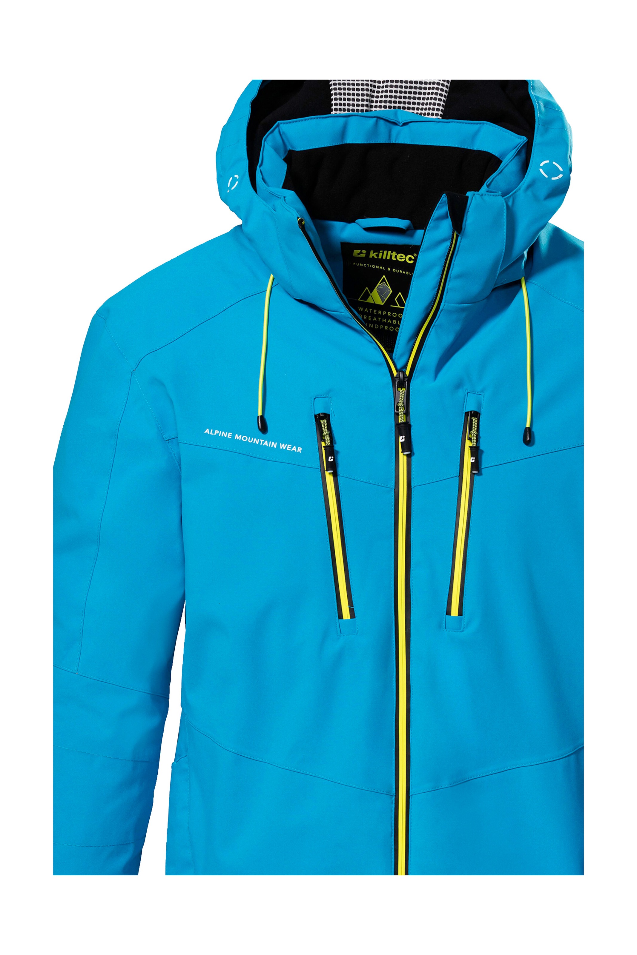 Killtec Skijacke »KSW 44 MN SKI JCKT«, Wasserdichte, atmungsaktive Funktionsjacke mit abnehmbarer Kapuze