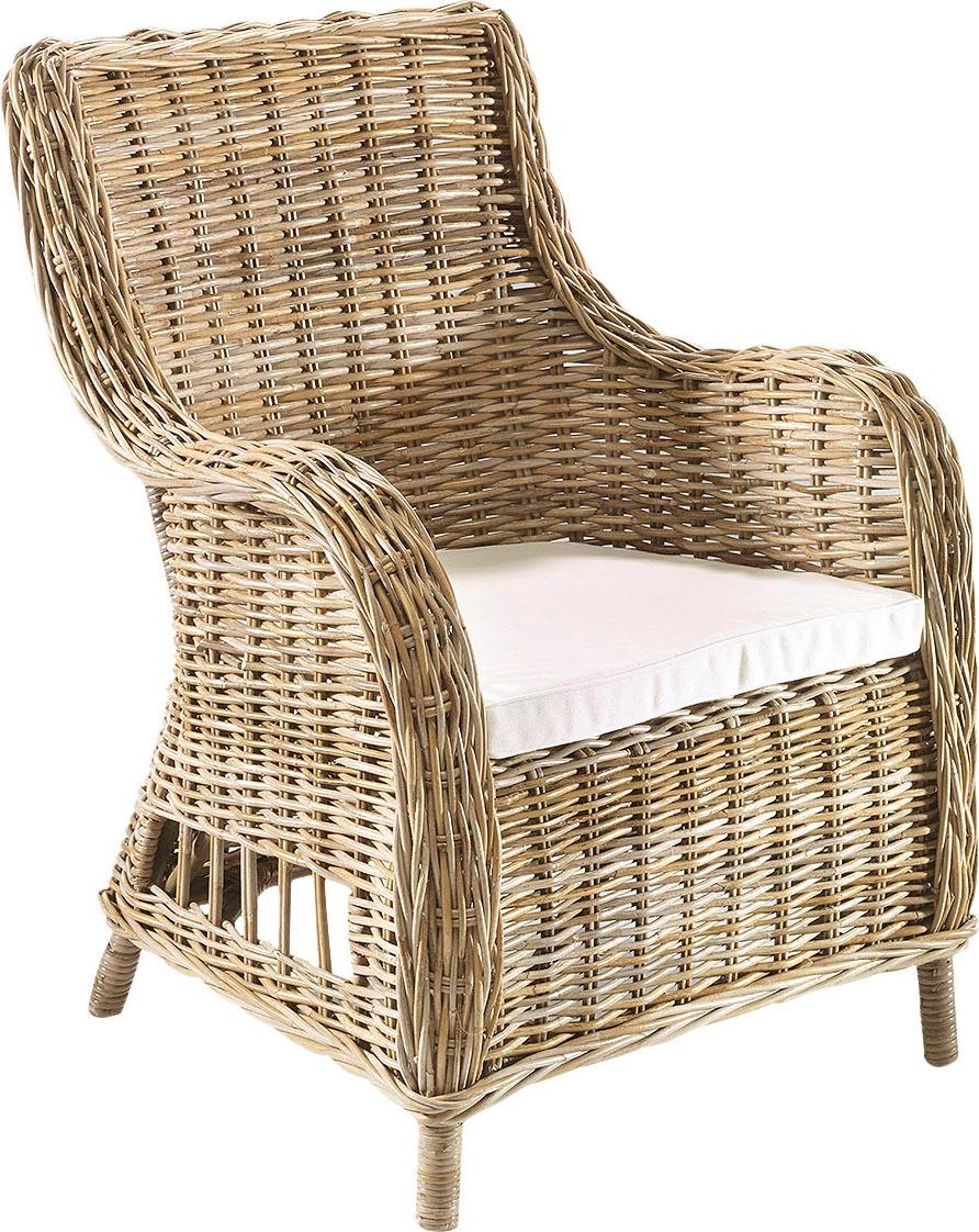 Locker Sessel »Aberdeen« Rattan in grau, Größe B/H/T: 70 cm x 90 cm x 80 cm