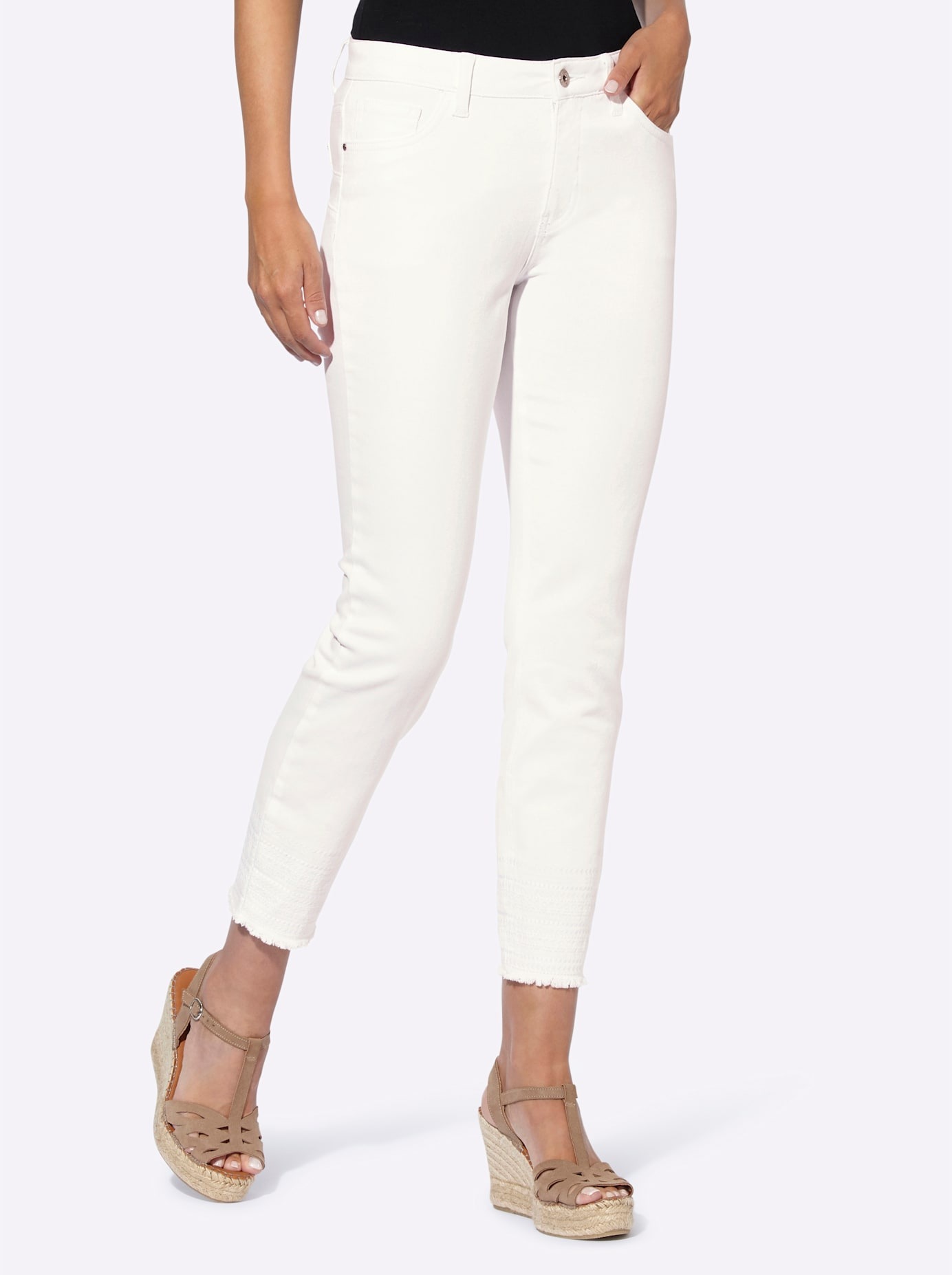 Heine Damen 7/8-Jeans 1 Stk. tlg. in weiß, Größe 50