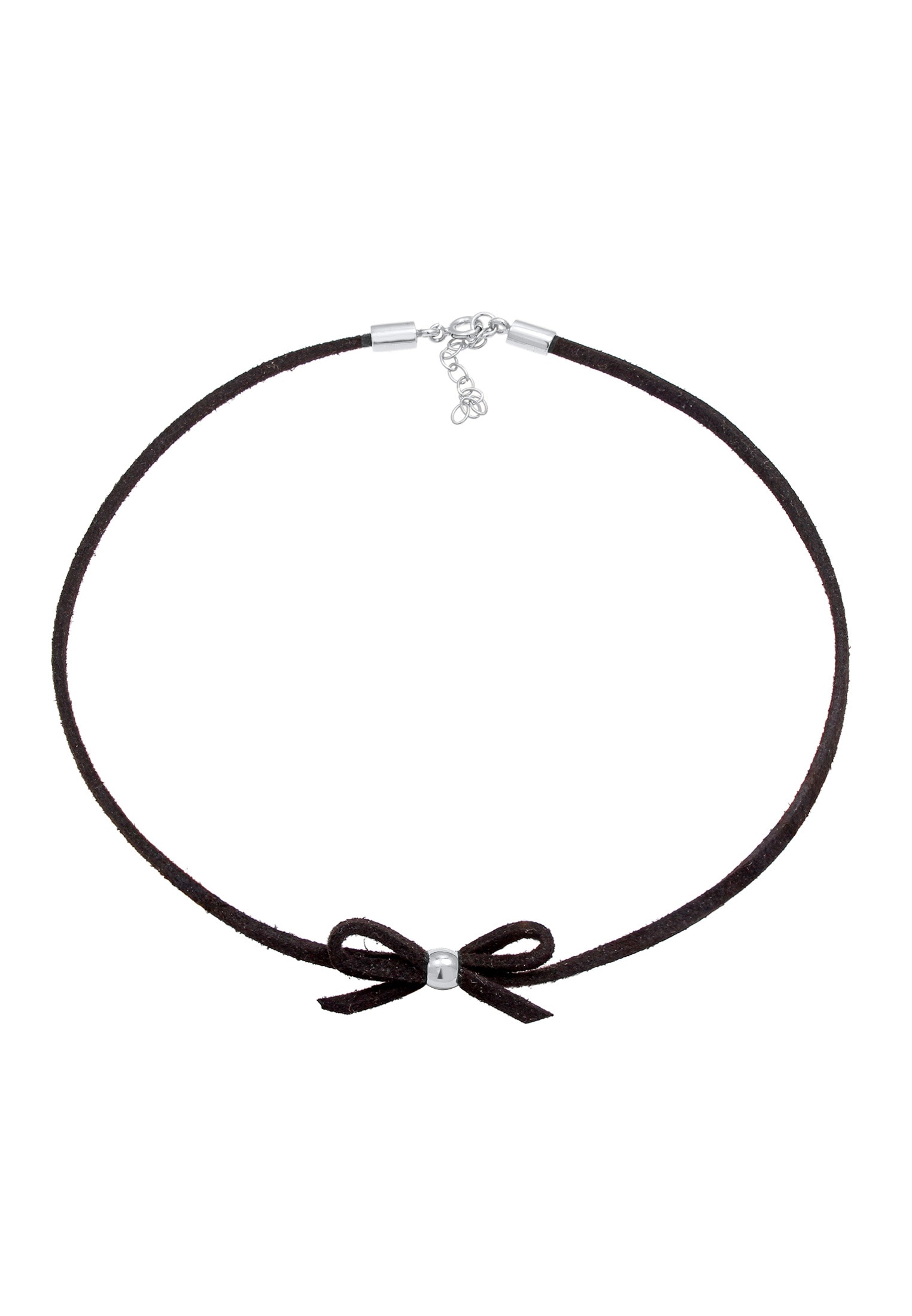 Elli Silberkette »Halskette Choker Velour Look Schleife Schwarz 925 Silber«