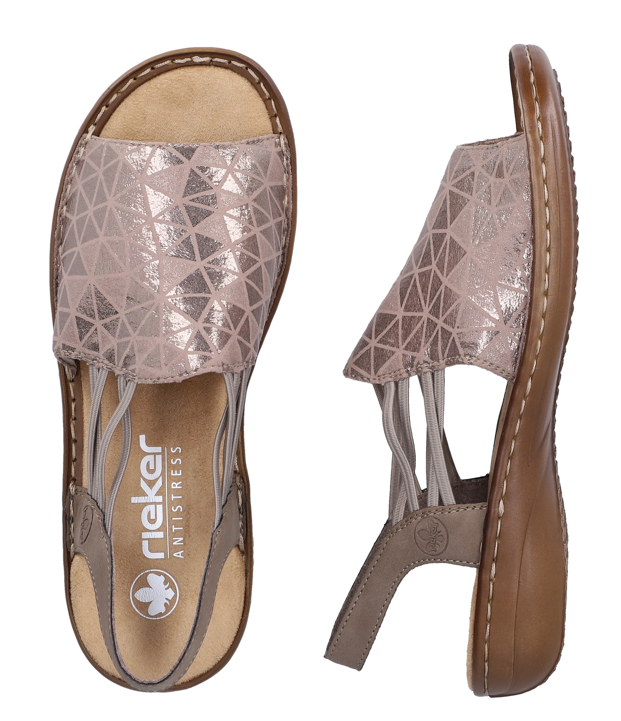 Rieker Sandale  Sommerschuh, Sandalette, Keilabsatz, mit Gummizugbändern