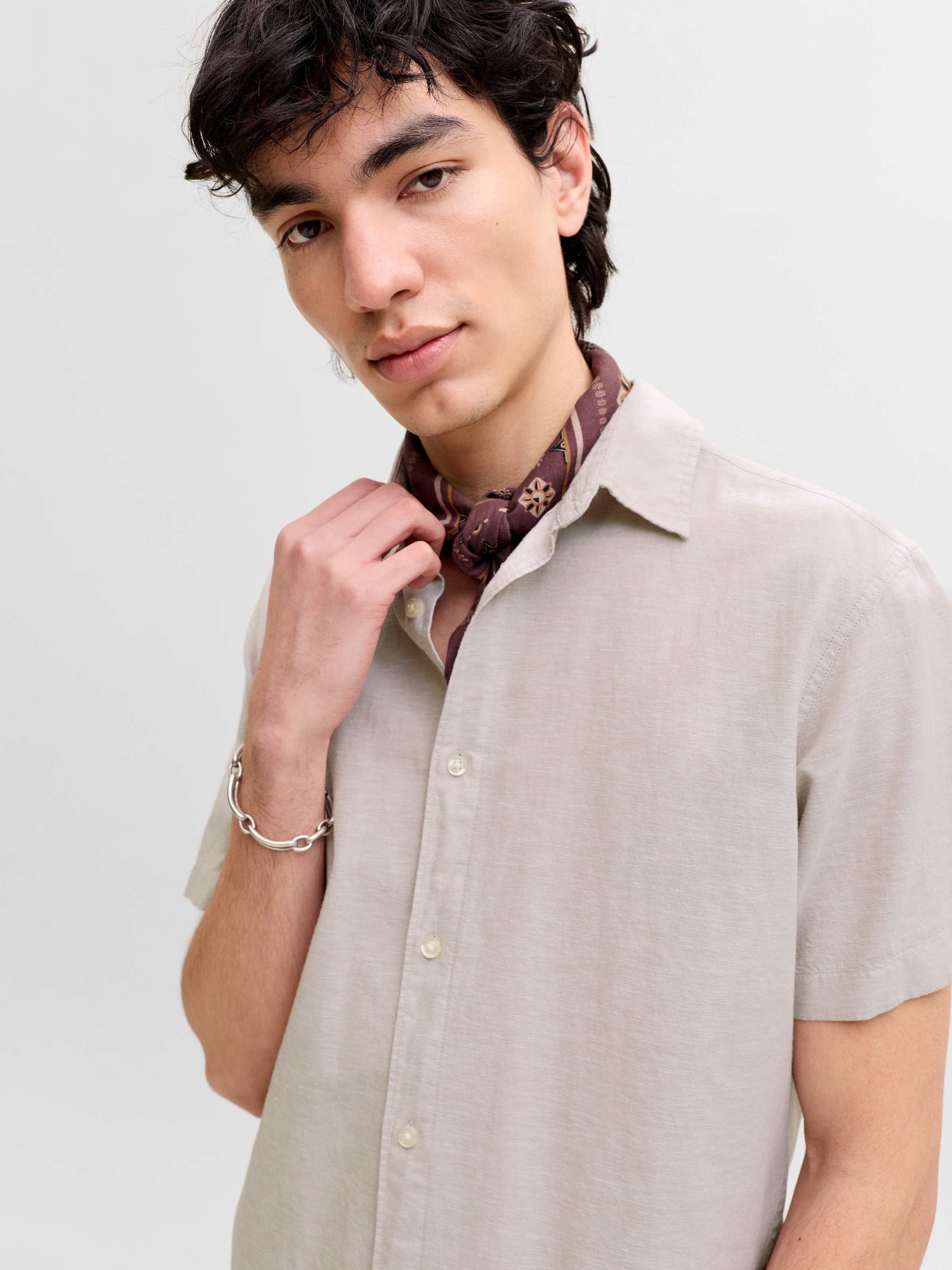 Jack & Jones Kurzarmhemd »JJEBREEZE LINEN BLEND SHIRT S/S SN« mit Leinen
