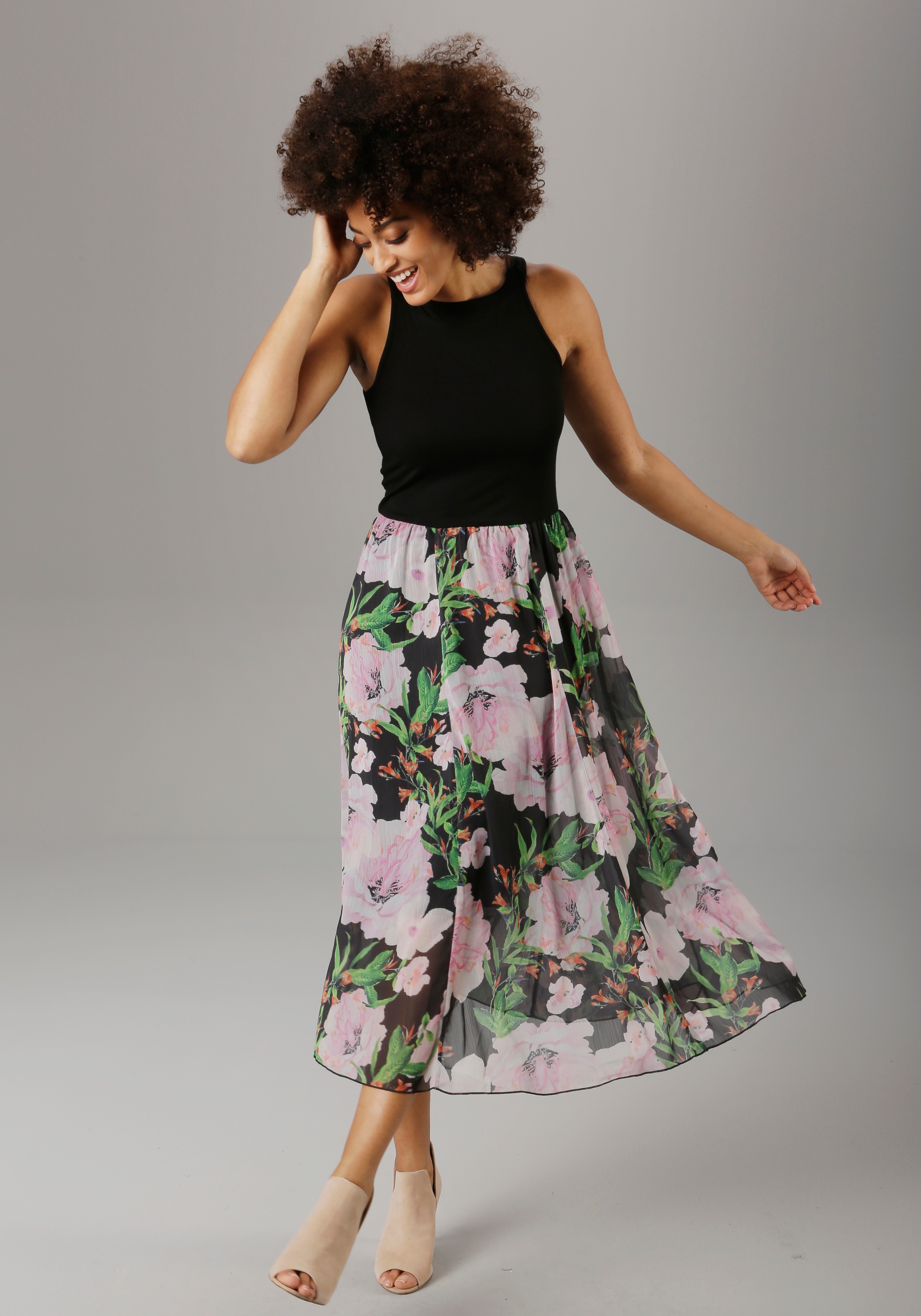 Aniston SELECTED Sommerkleid, im Material-Mix - NEUE KOLLEKTION