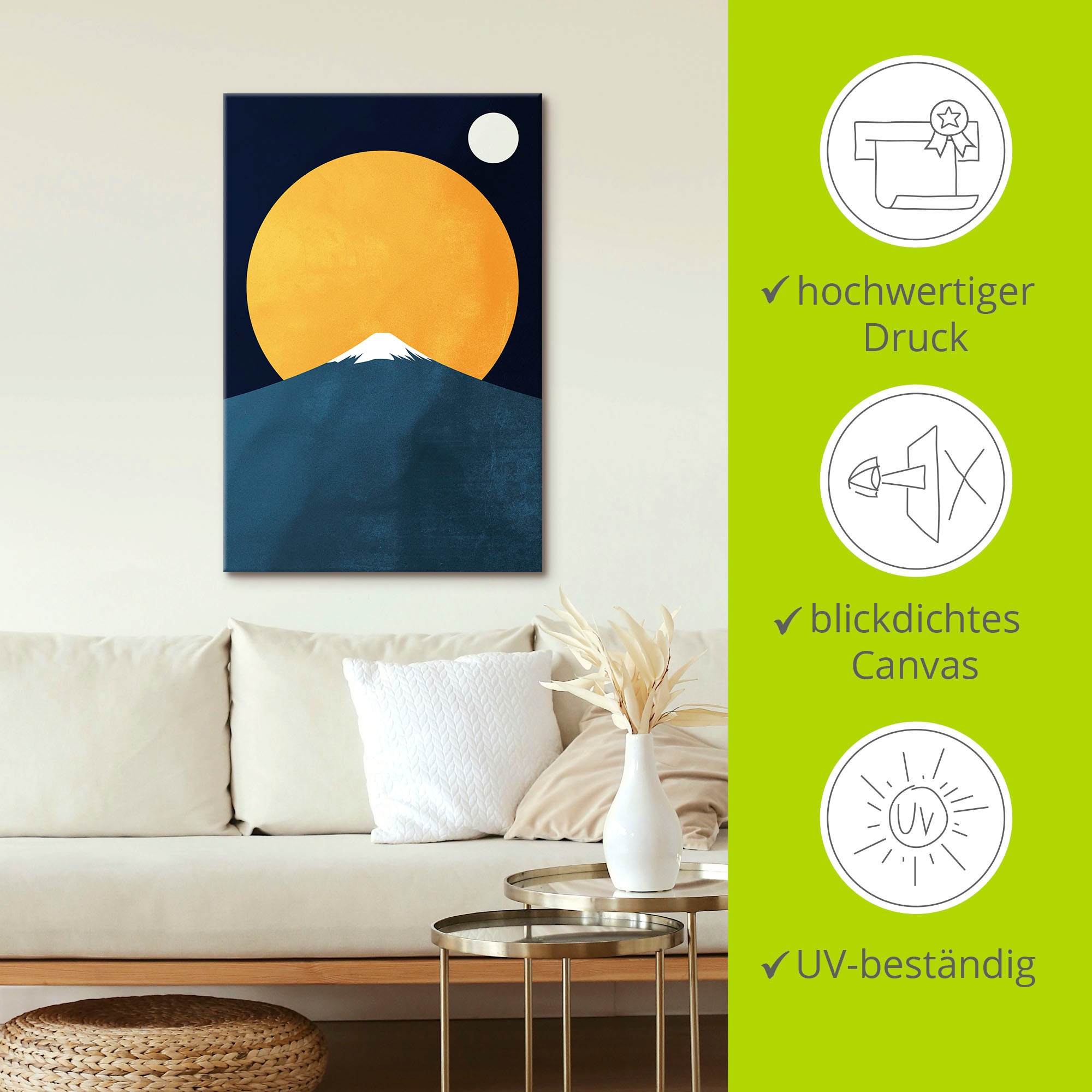 Artland Leinwandbild »Himalaya bei Nacht«, Berge & Alpenbilder, (1 St.), auf Keilrahmen gespannt