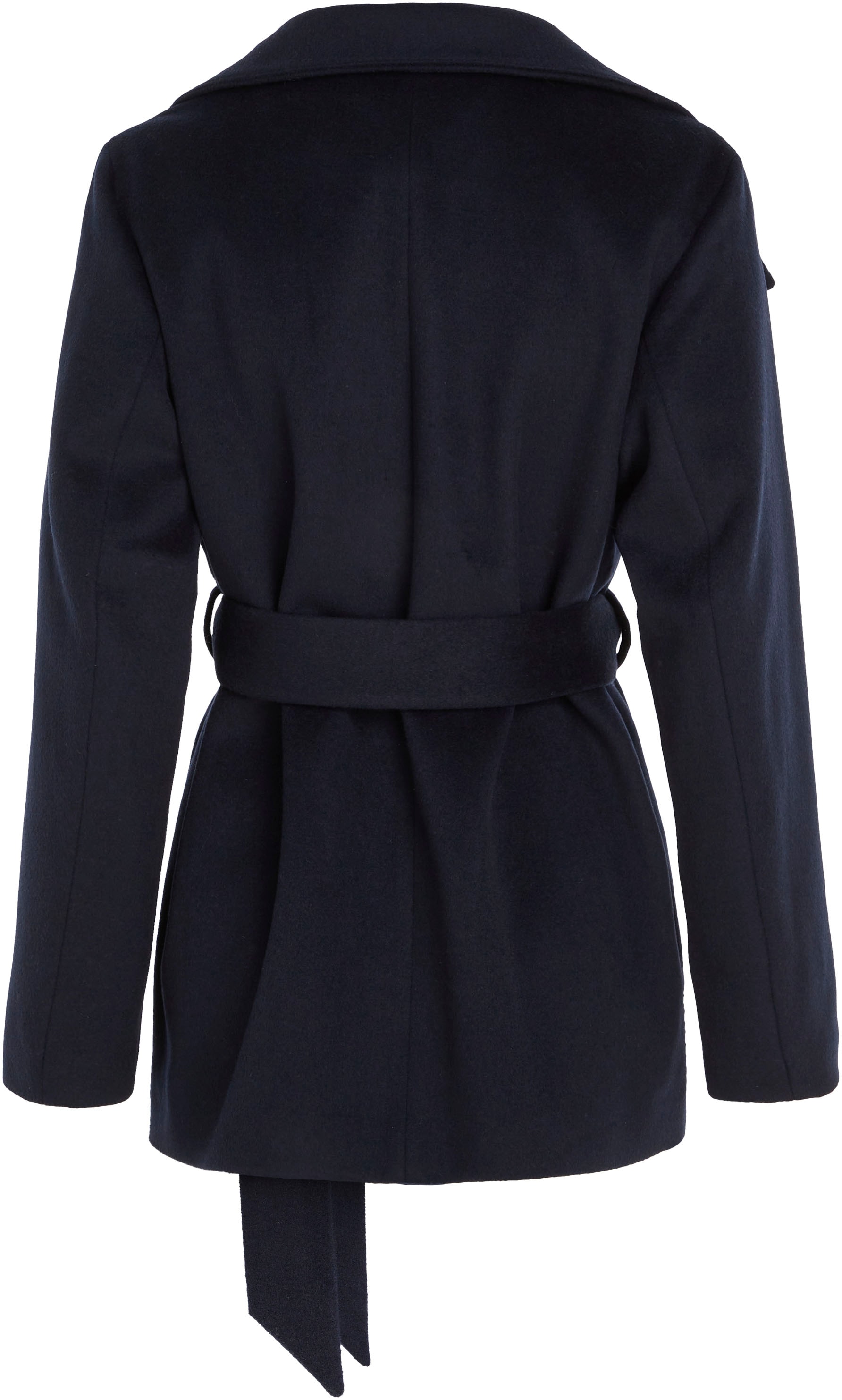 Tommy Hilfiger Outdoorjacke »WOOL BLEND DB BELTED FUNNEL JKT«, mit Tommy Hilfiger Metalllabel