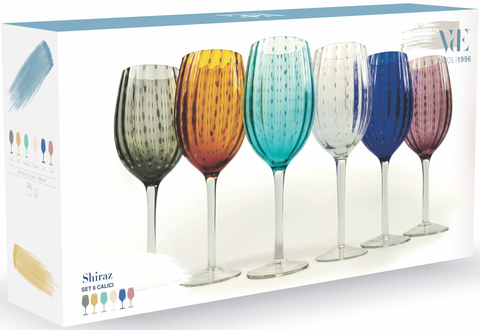 Villa d'Este Weinglas »Shiraz«, (Set, 6 tlg.), Gläser-Set, 6-teilig, Inhalt 300 ml