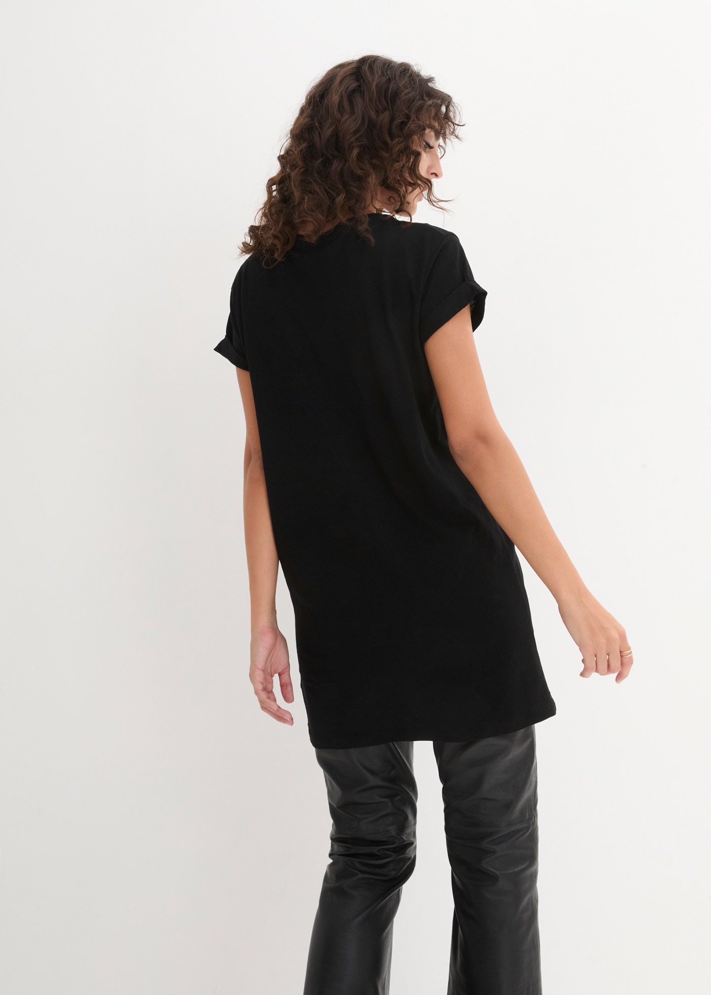 bonprix Longshirt bequeme Passform, lang, aus reiner Baumwolle