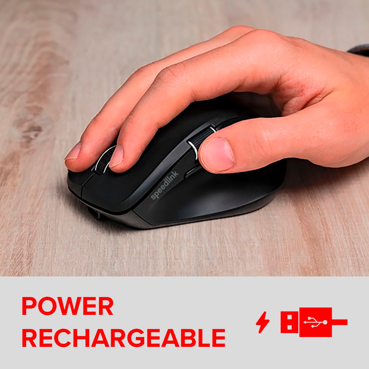 Speedlink Maus »LIBERA Rechargeable, Wireless, Bluetooth, Silent«, Bluetooth, wiederaufladbar, 2 Bluetooth Profile, Daumen Scrollrad