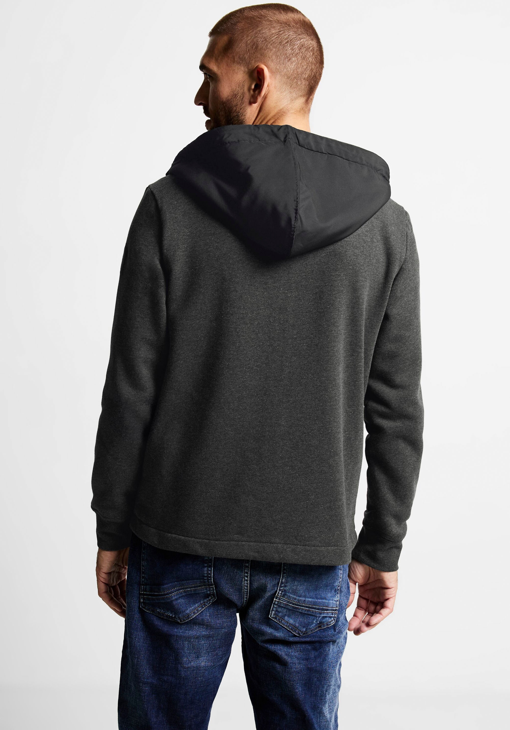 STREET ONE MEN Sweatjacke, im hüftlangen Schnitt