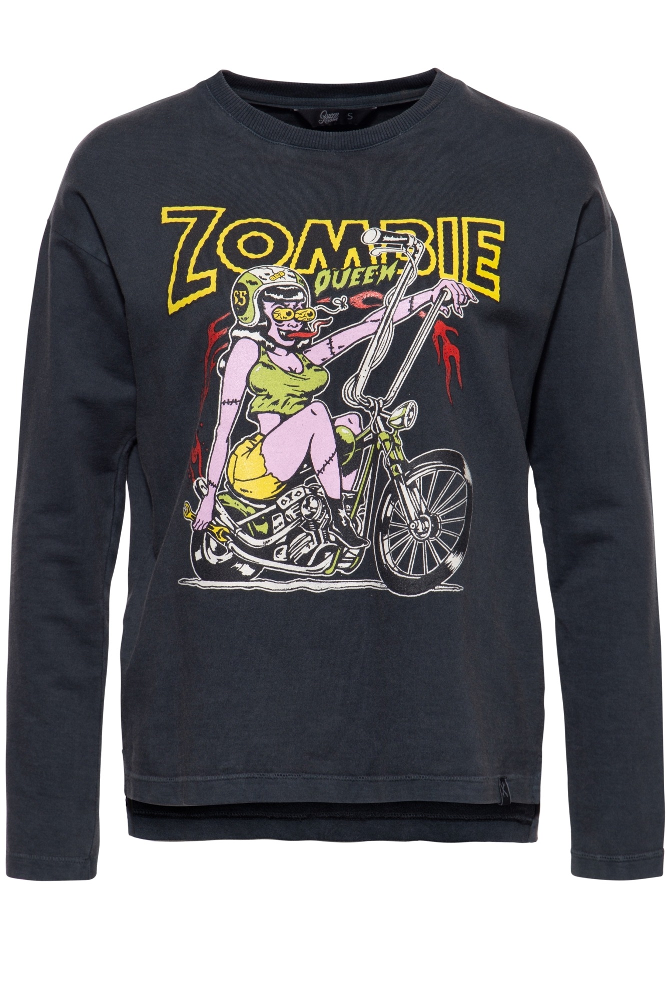 QueenKerosin Longsleeve »Zombie Queen«, mit Enzymwash-Effekt und Frontprint