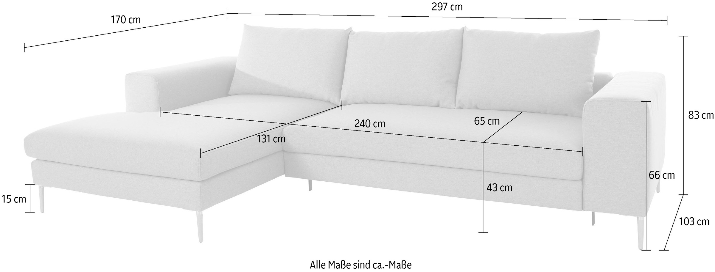 OTTO products Polsterecke »Finnja, softer, legerer Sitzkomfort, bequem, zeitloses Design, L-Form«
