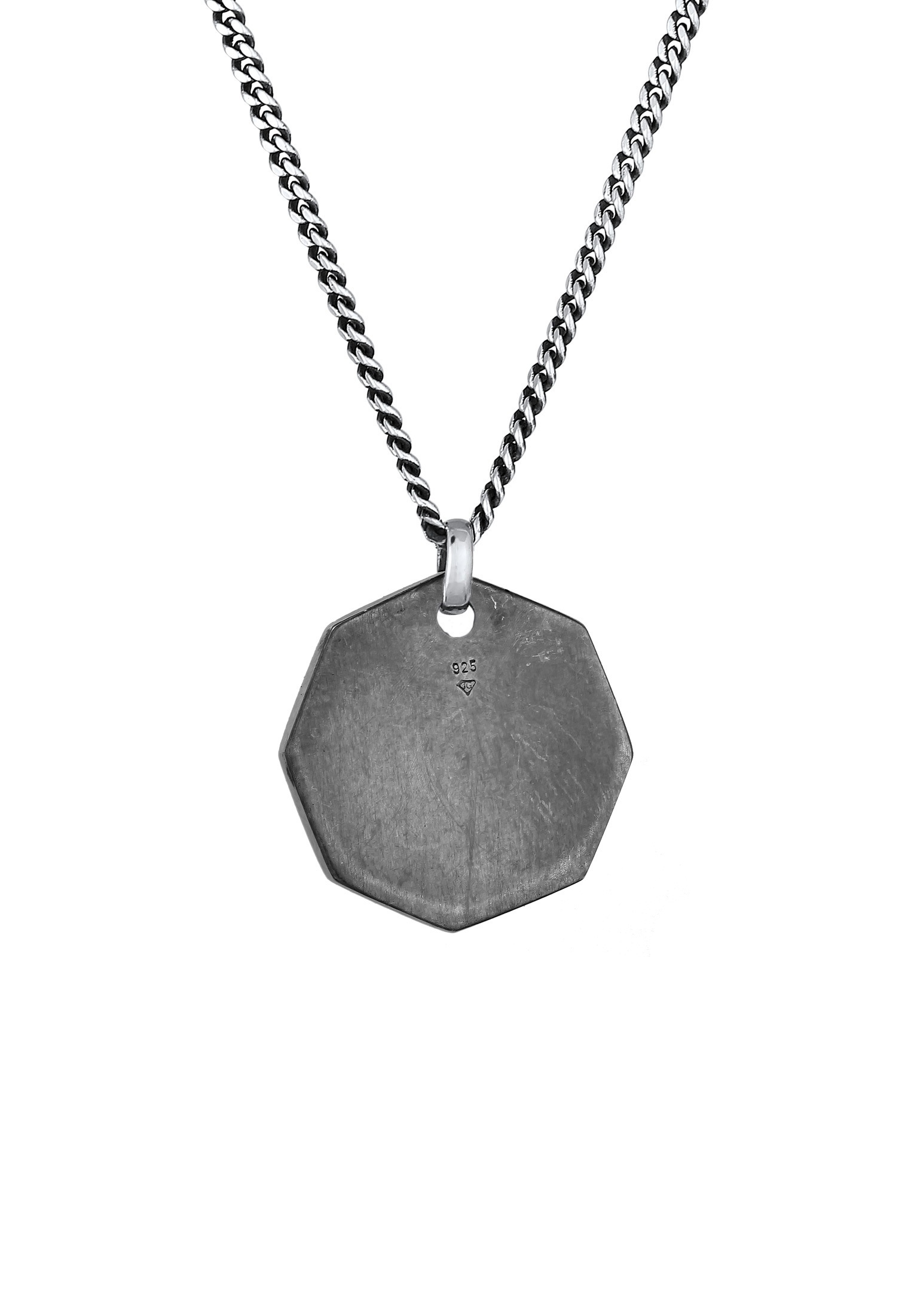 Kuzzoi Kette mit Anhänger »Halskette Herren Achteck Dreieck Kreis Symbol 925 Silber«