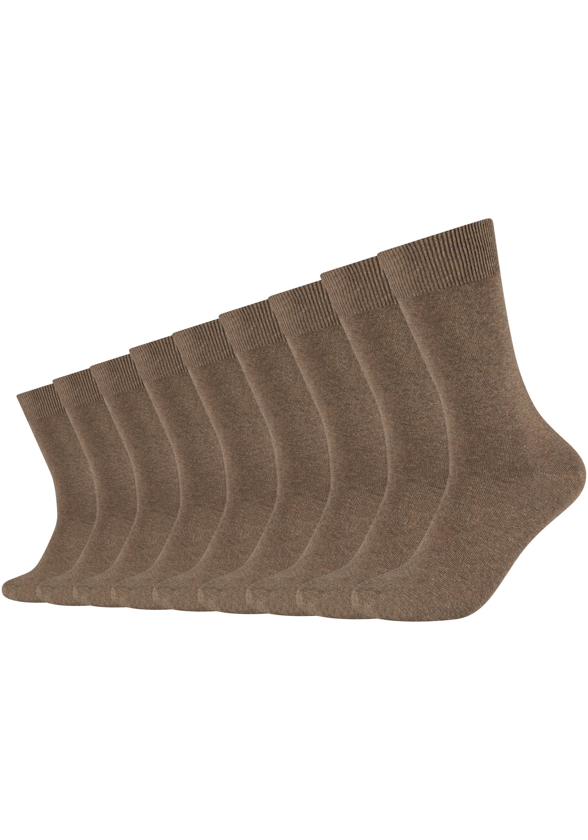 Camano Socken »comfort« 9 Paar tlg. mit verstärktem Fersen- und Zehenbereich in braun, Größe 35-38