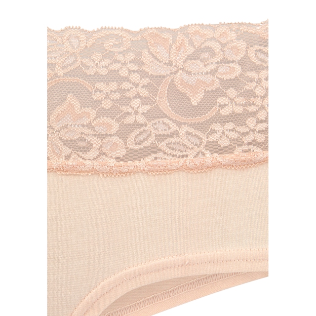 Vivance Panty, (Packung, 3 St.), aus elastischer Baumwolle mit floraler  Spitze bei OTTOversand