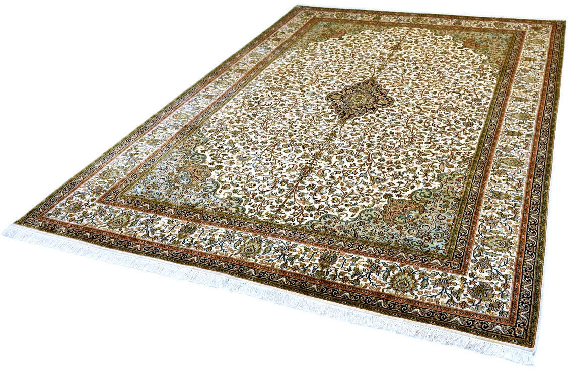 Seidenteppich »Kashan 6392«, rechteckig, Einzelstück mit Zertifikat, Wohnzimmer