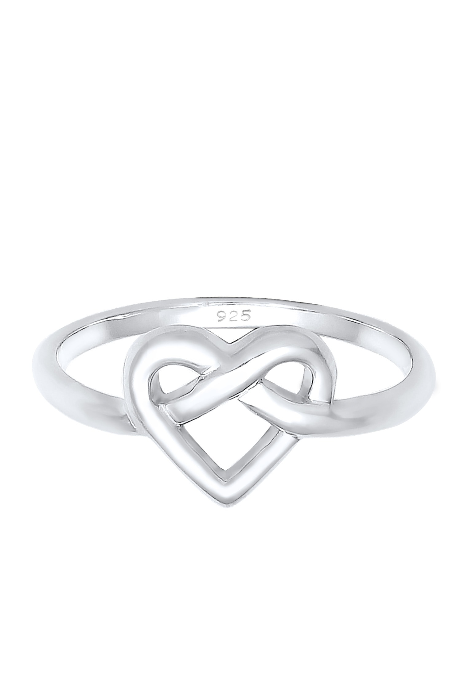 Elli Silberring »Ring Brezel Herz 925 Sterling Silber vergoldet«