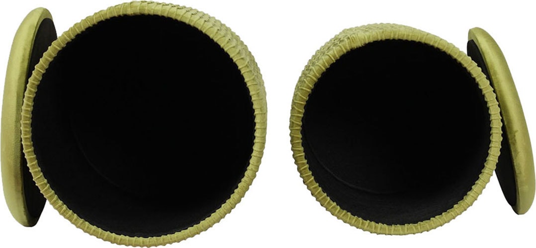 Kayoom Polsterhocker »Hocker Zora 425 2er-Set, Praktischer und versteckter Stauraum« Set, 2 Stk. tlg. 2er-Set mit Stauraum, ineinander stapelbar, goldener Ring