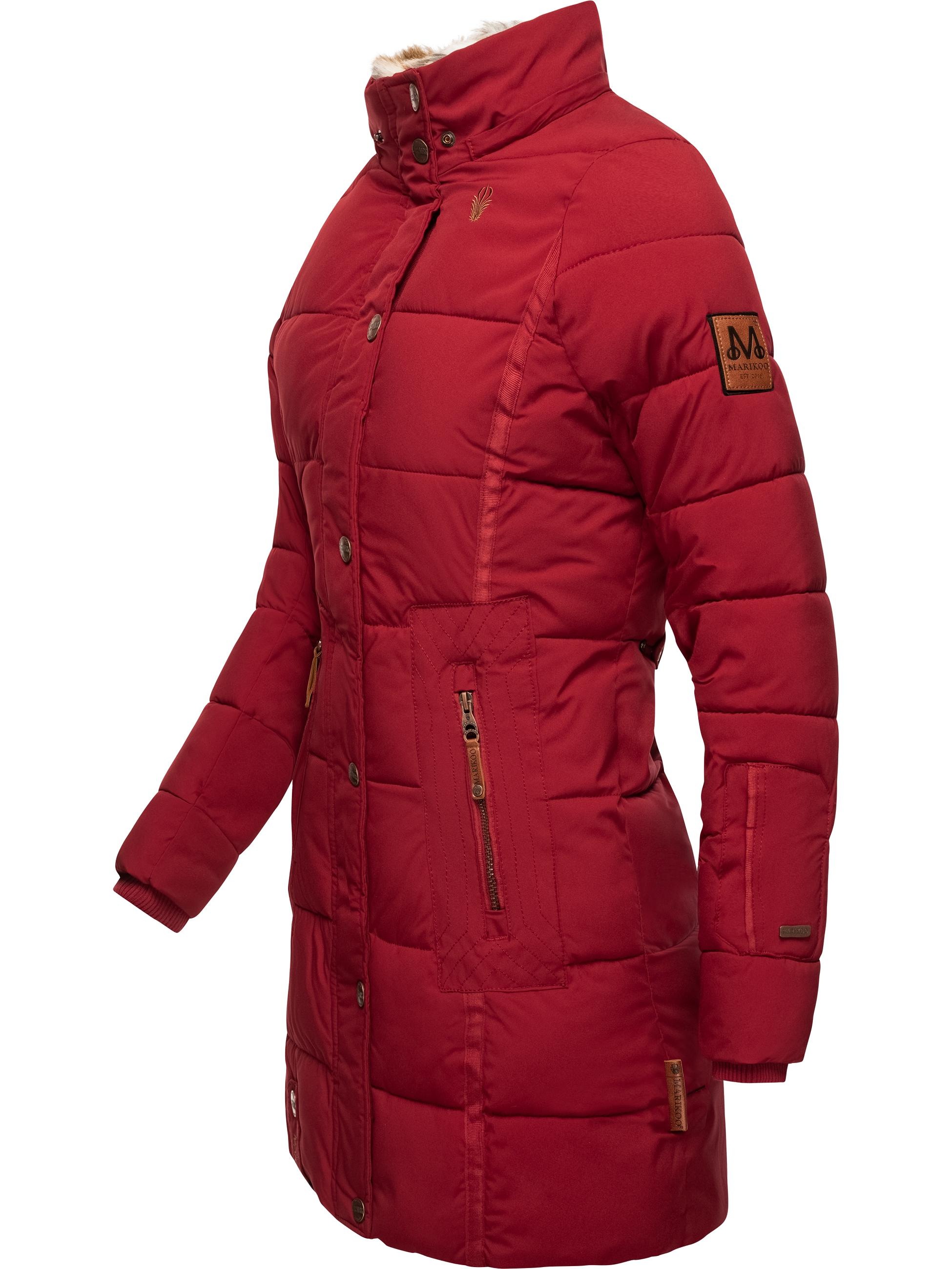 Marikoo Wintermantel »Wintermantel Lieblings Jacke«, stylischer Winter Steppmantel m. Kunstpelz-Kapuze
