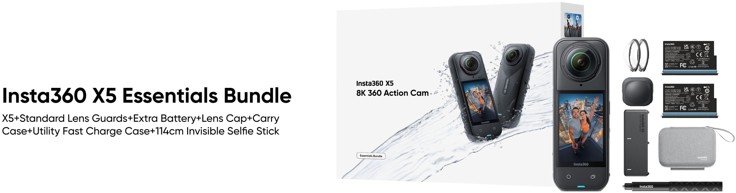 Insta360 Action Cam »X5 Essentials Bundle« 8K Bluetooth