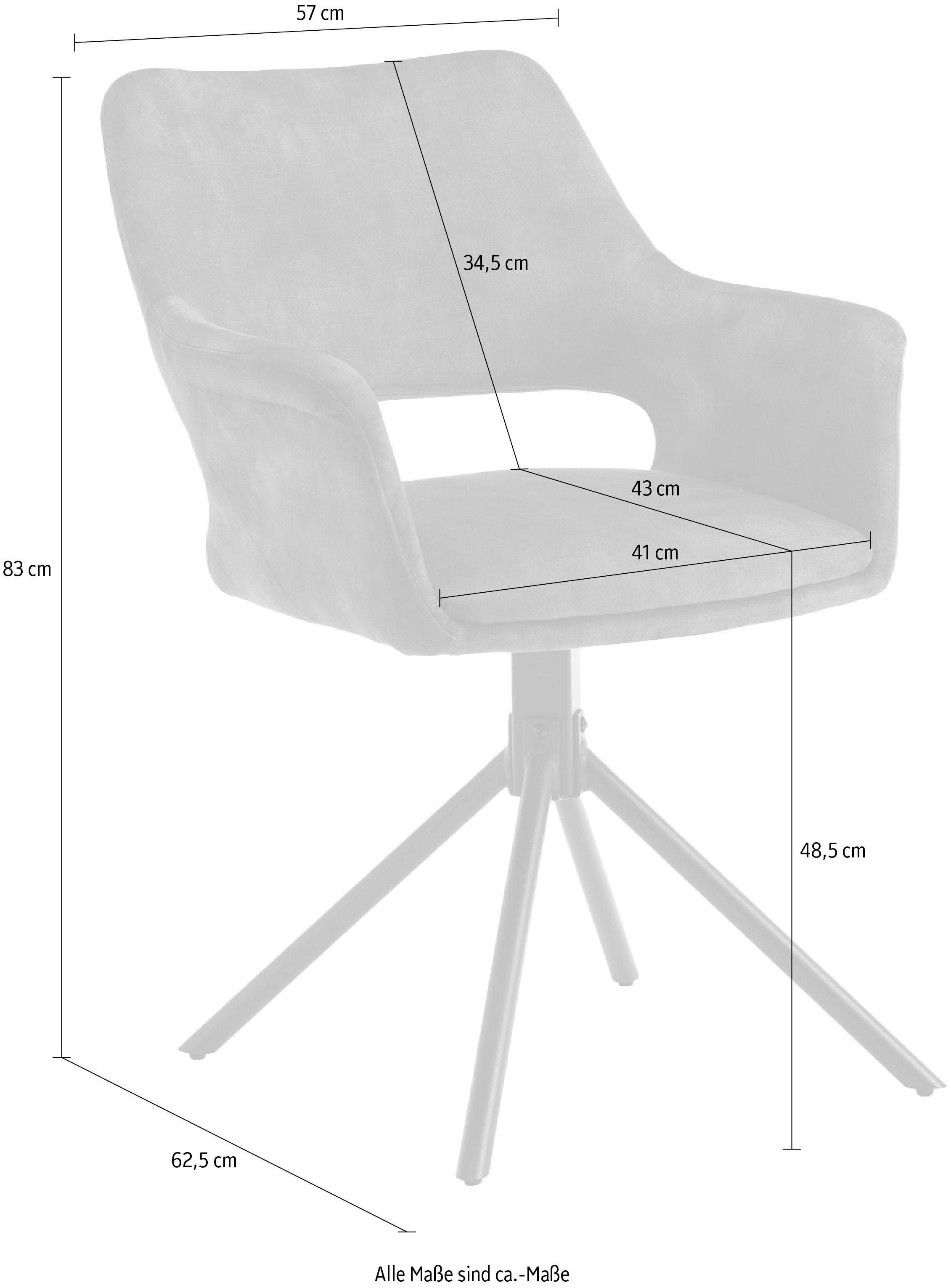 byLIVING Esszimmerstuhl »Eleonore 2er-Set«, (Set), 2 St., Boucle, drehbarer Stuhl mit gemütlicher Polsterung in verschiedenen Stoffen