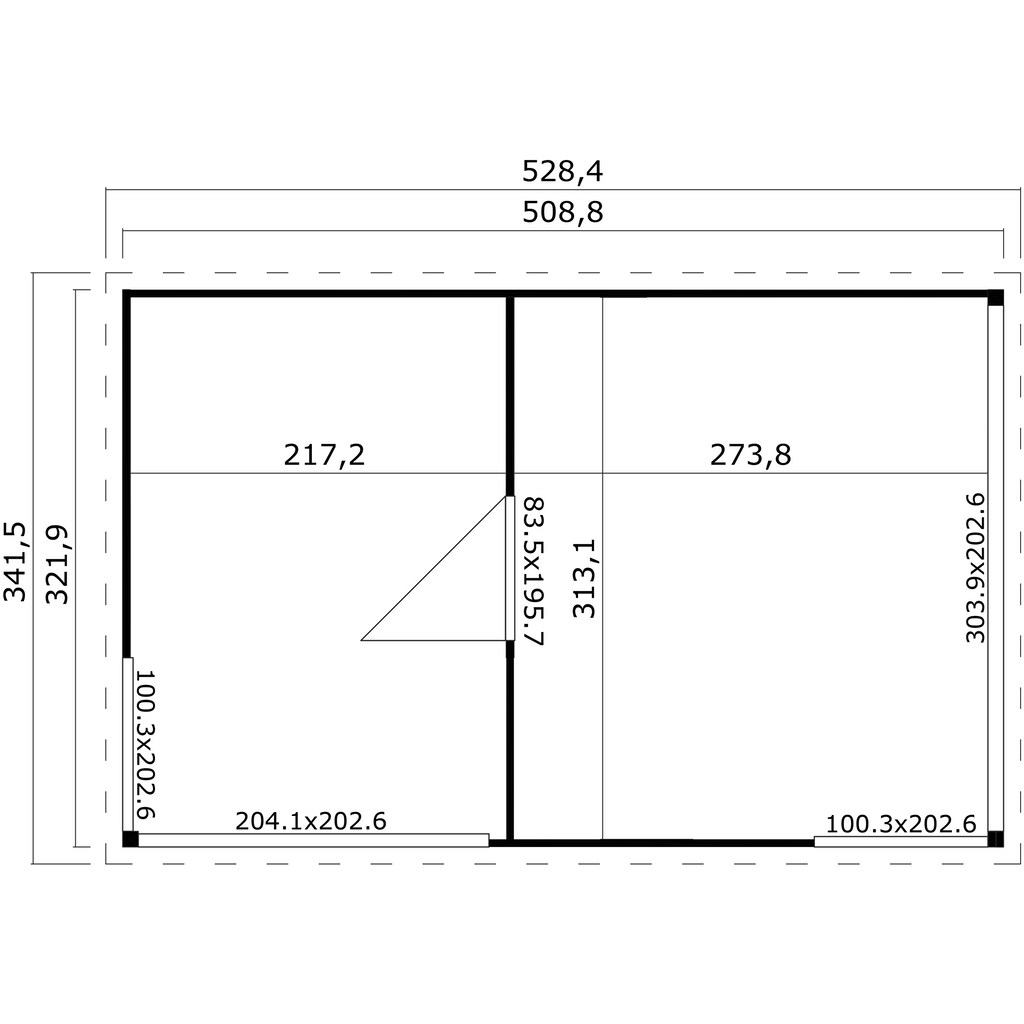 LASITA MAJA Gartenhaus »DOMEO 3 GLETSCHERGRÜN/ANTHRAZIT«, (Set)