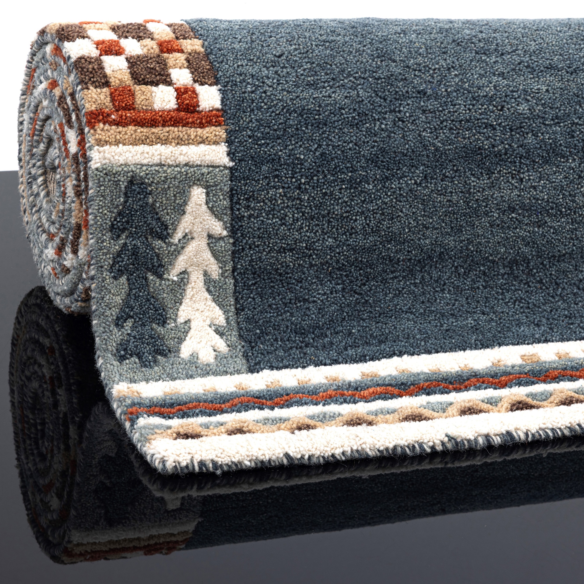 THEKO Läufer »Nuno, reine Wolle,  Handgefertigt, mit Bordüre« rechteckig 14 mm Höhe handgetuftet, Brücke, Wohnzimmer, Schlafzimmer, Esszimmer