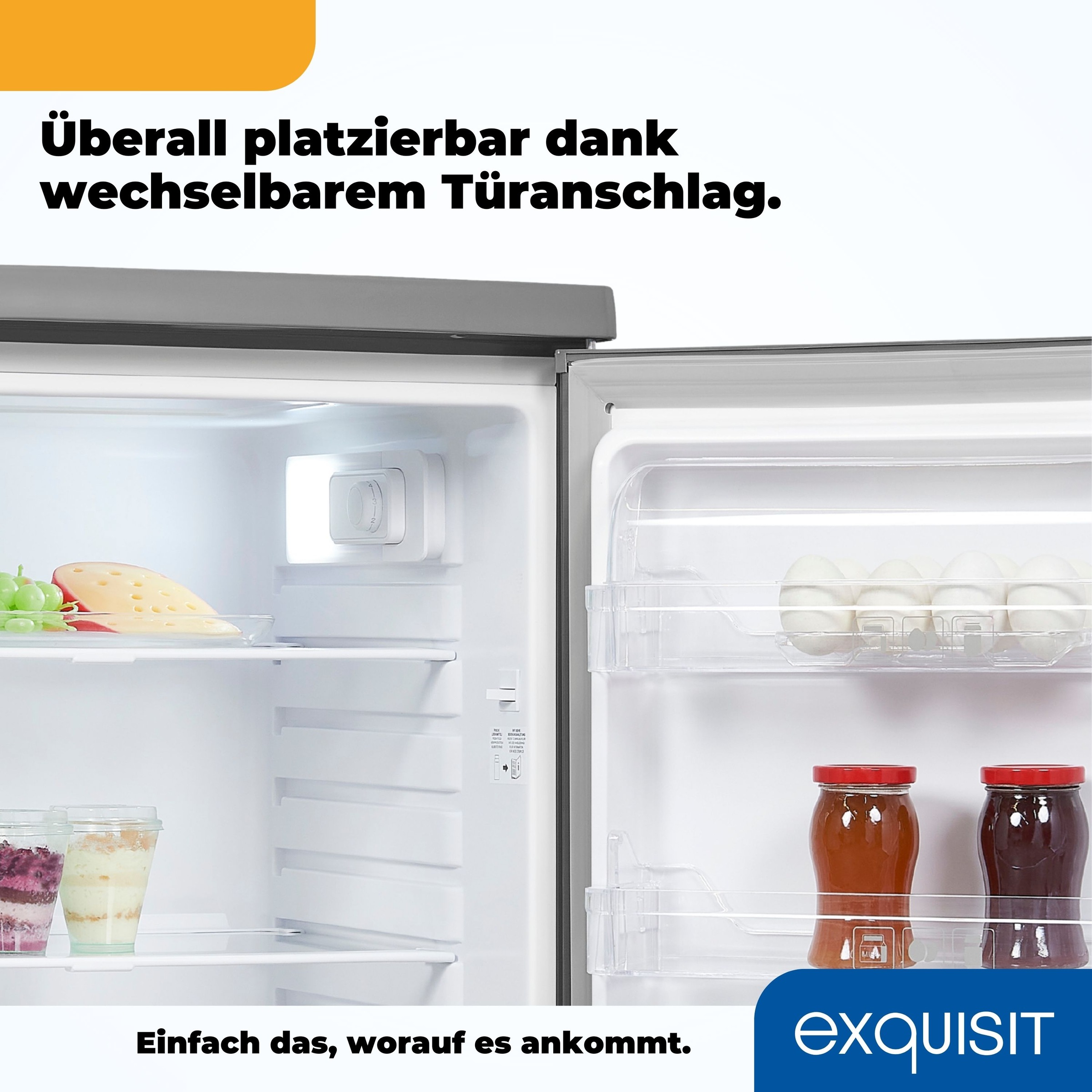exquisit Kühlschrank »KS16-V-H-040E inoxlook«, 127 L Volumen