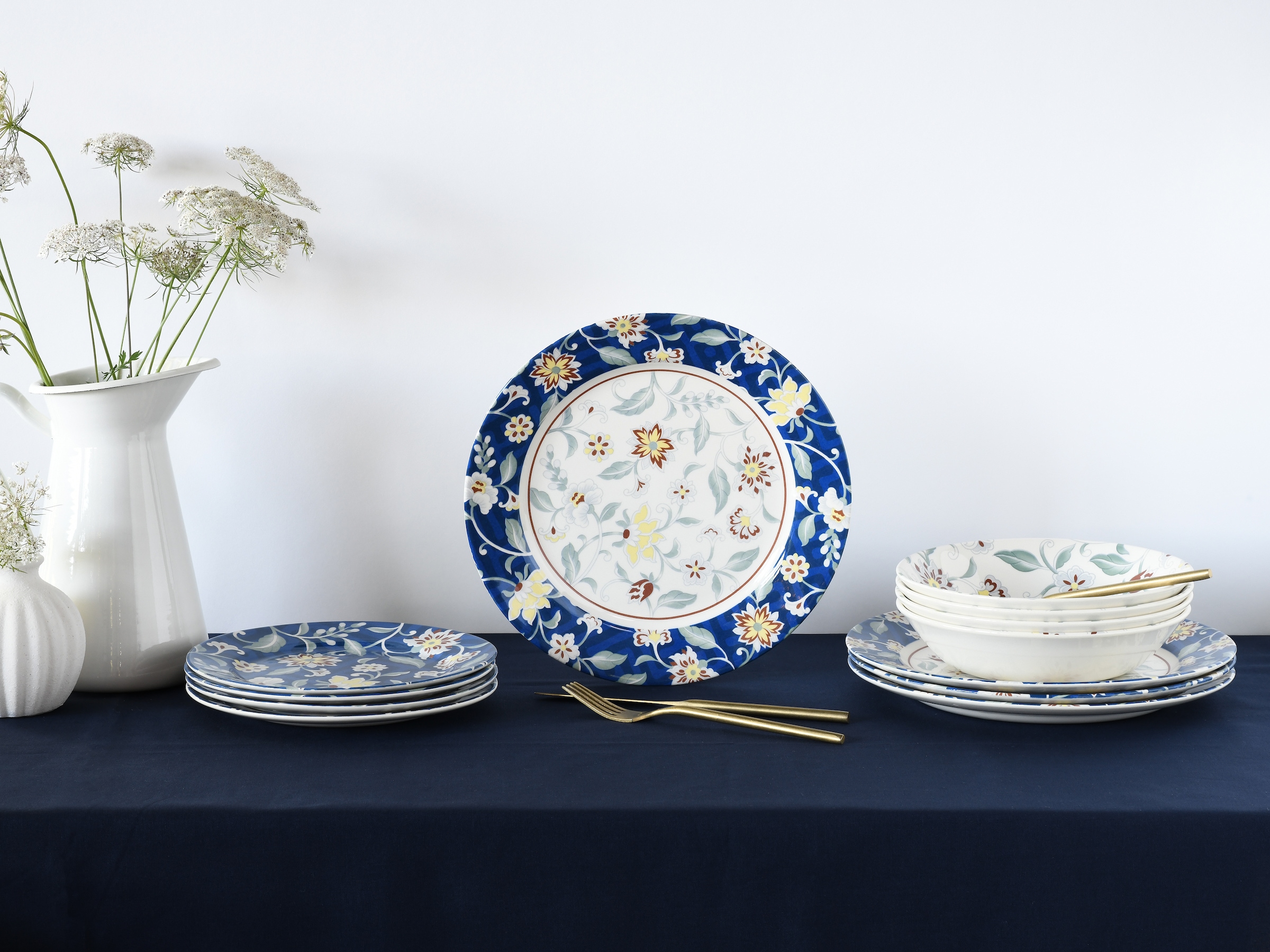 CreaTable Teller-Set »Odessa, Tellerset 12-tlg« Blumendekor