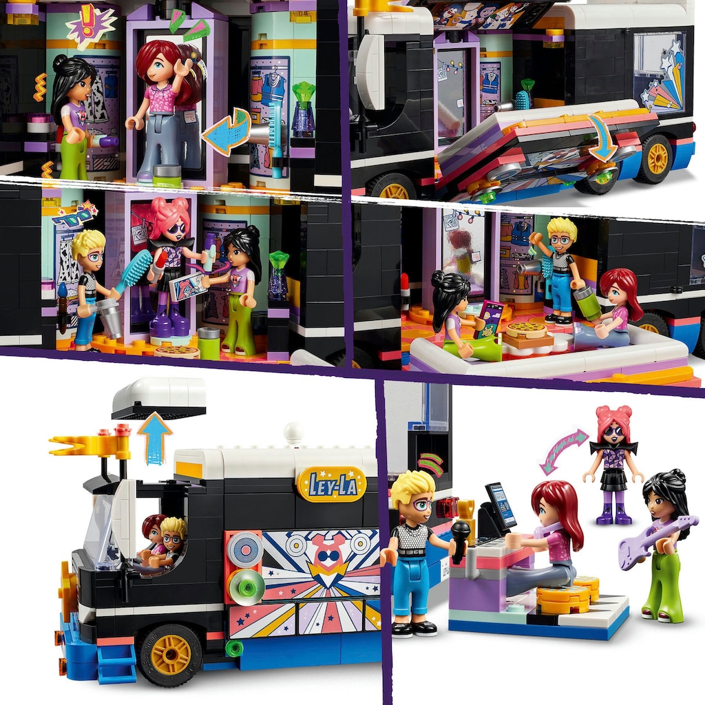 LEGO® Konstruktionsspielsteine »Popstar-Tourbus (42619), LEGO Friends«, (845 St.)