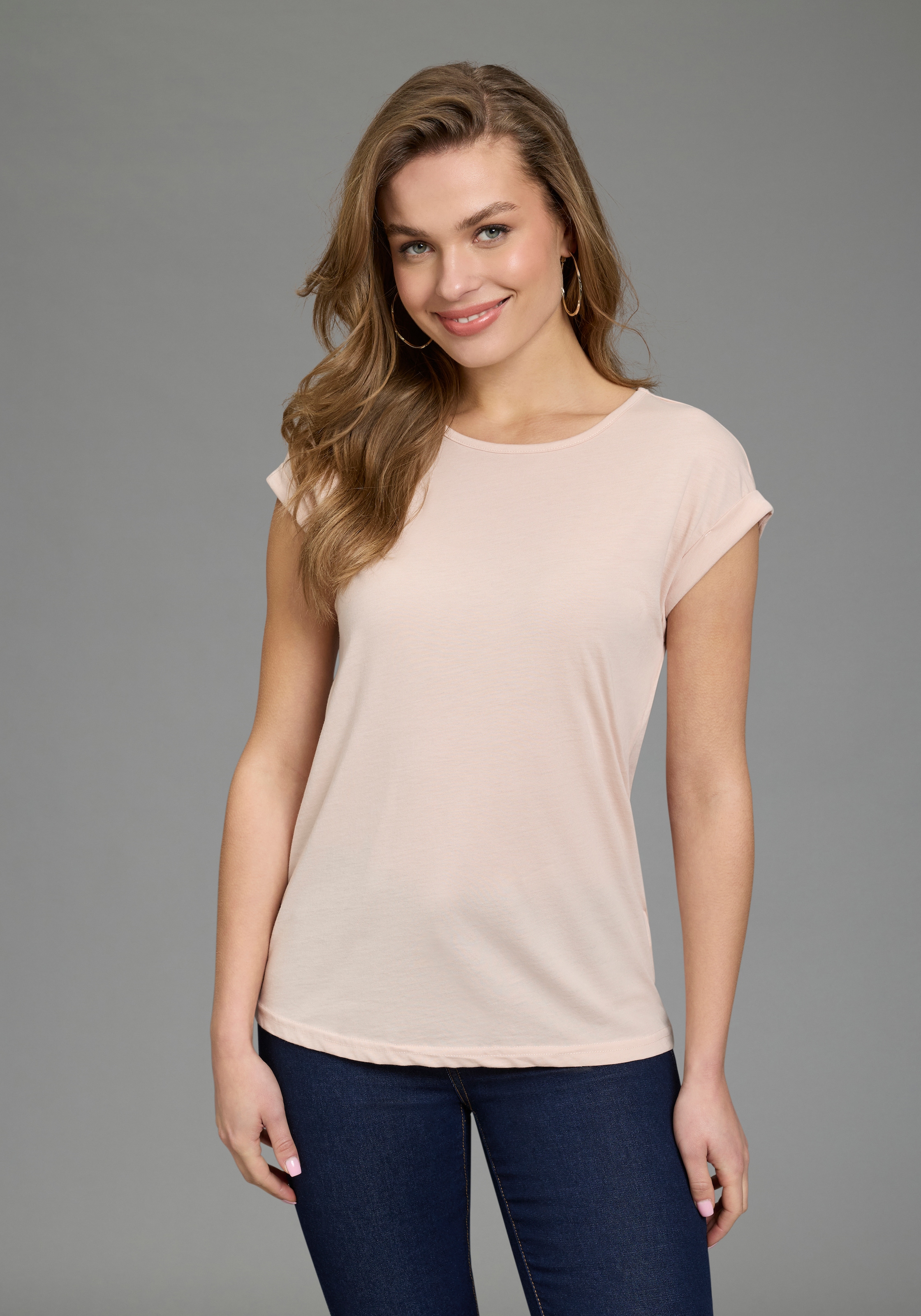 Boysen's T-Shirt Packung,  figurumspielende Passform, Rundhalsausschnitt