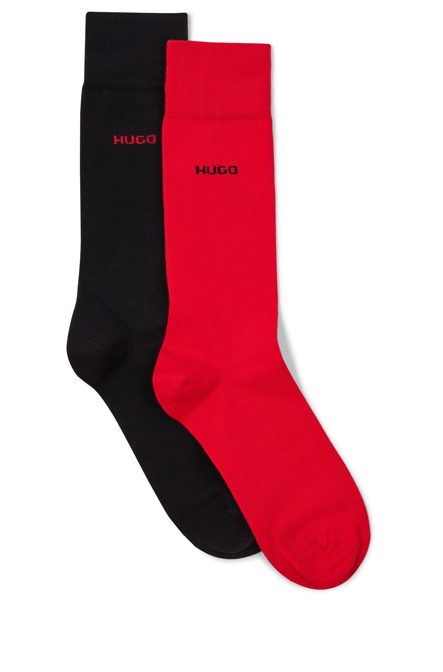 HUGO Underwear Businesssocken »2P RS UNI CC«, (Packung, 2 Paar, 2er Pack), mit kontrastfarbenem HUGO Logo-Schriftzug