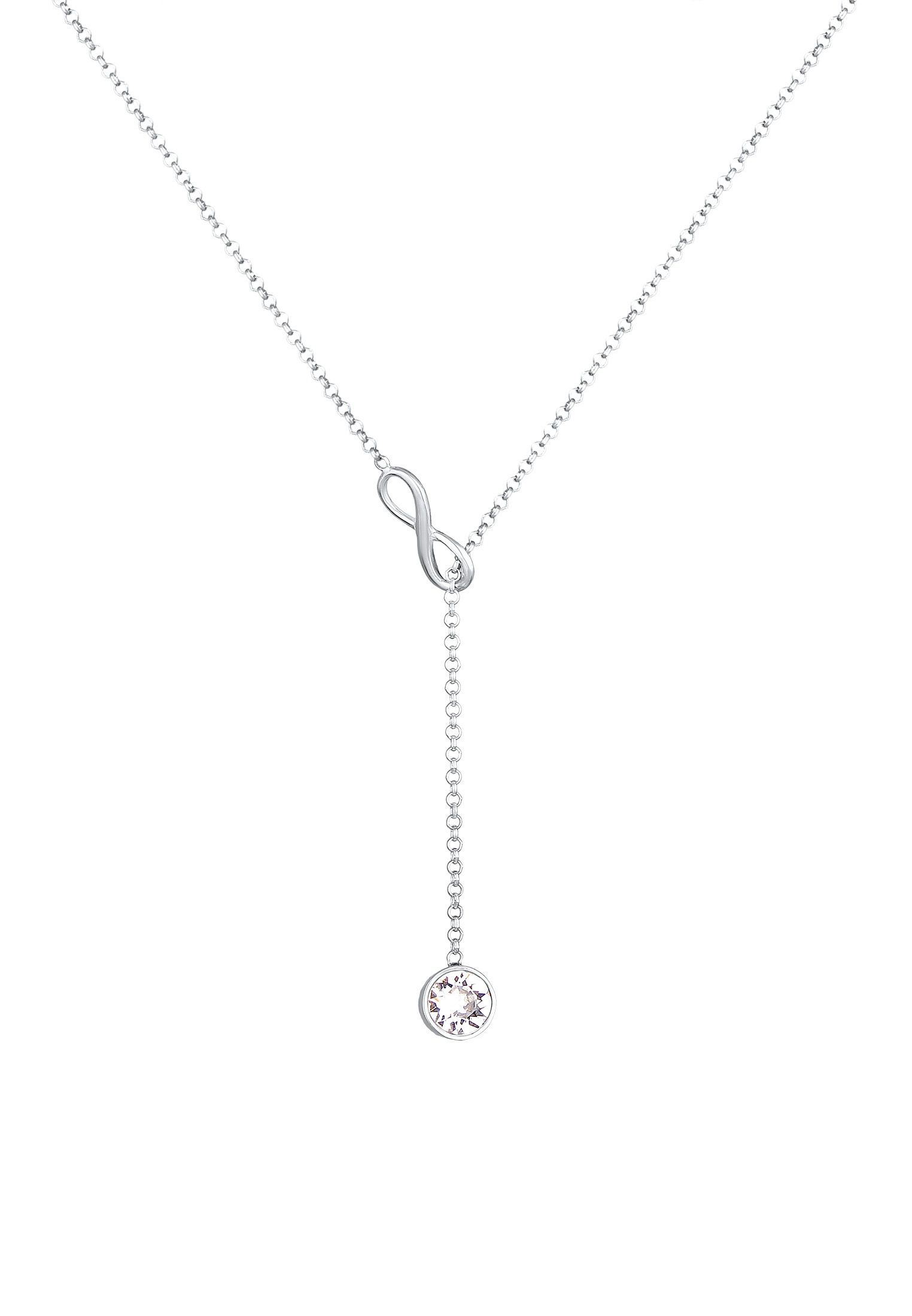 Elli Y-Kette »Halskette Y-Kette Infinity Unendlichkeit Kristall 925 Silber«