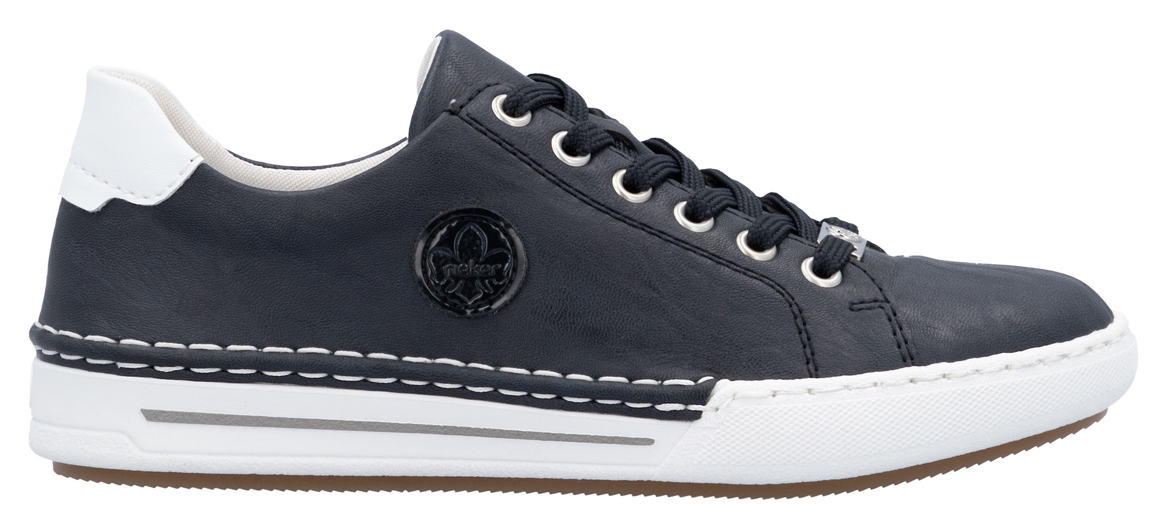 Rieker Plateausneaker, Schnürschuh, Halbschuh, Freizeitschuh mit weißer Rahmennaht