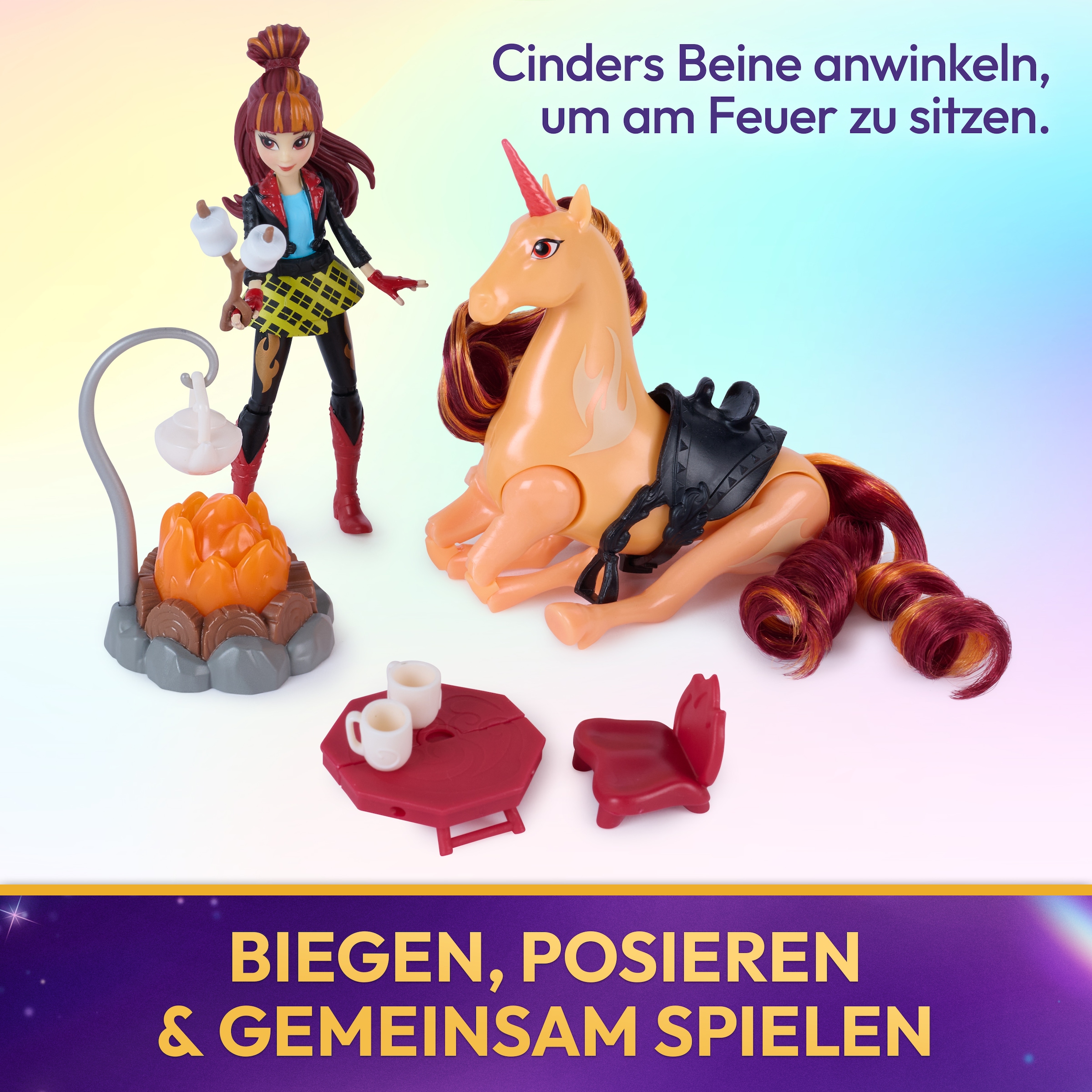 Spin Master Anziehpuppe »Unicorn Academy - Cinders Lagerfeuer-Set«