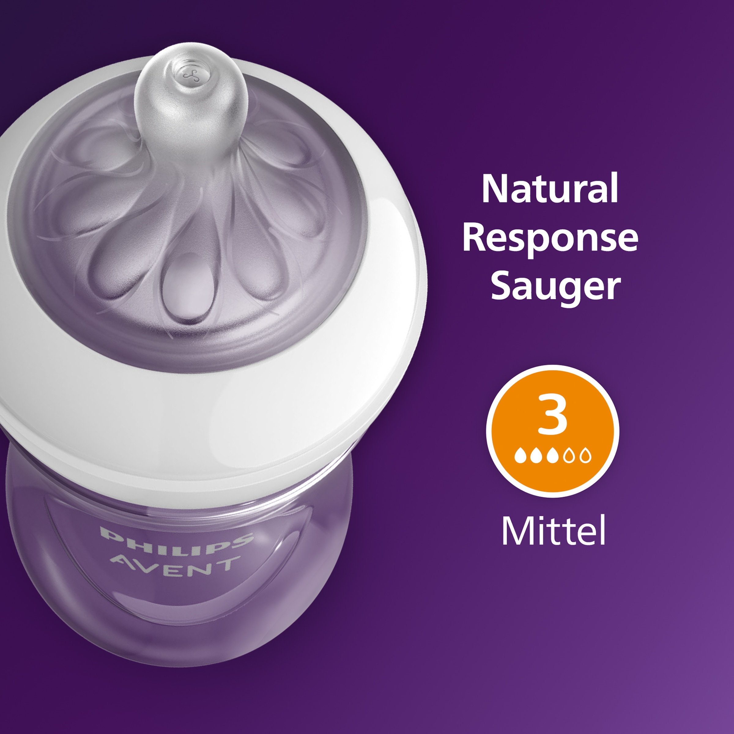 Philips AVENT Babyflasche »Natural Response SCY903/03« 3 Stück, 260ml, ab dem 3. Monat