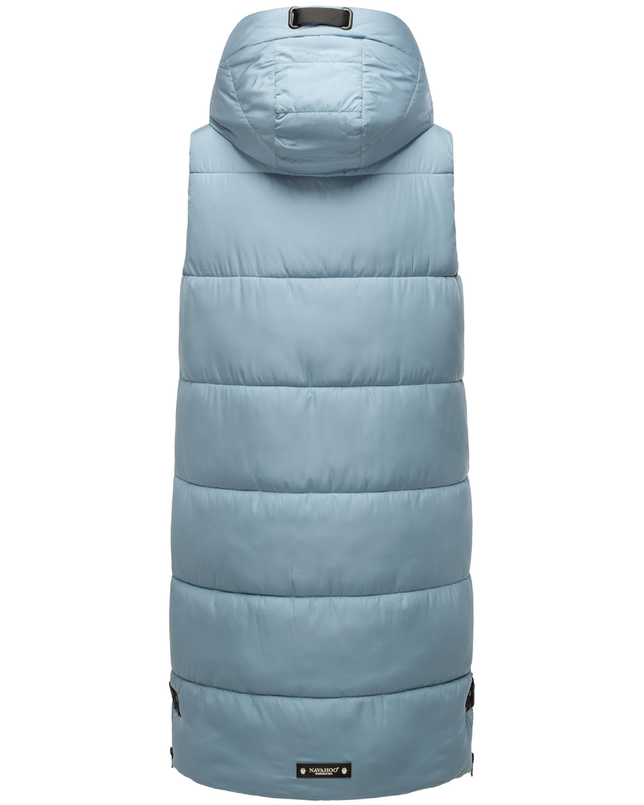Navahoo Steppweste »Steppweste Schnuffelchen«, (1 tlg.), warme Damen Outdoor-Weste lang mit Kapuze