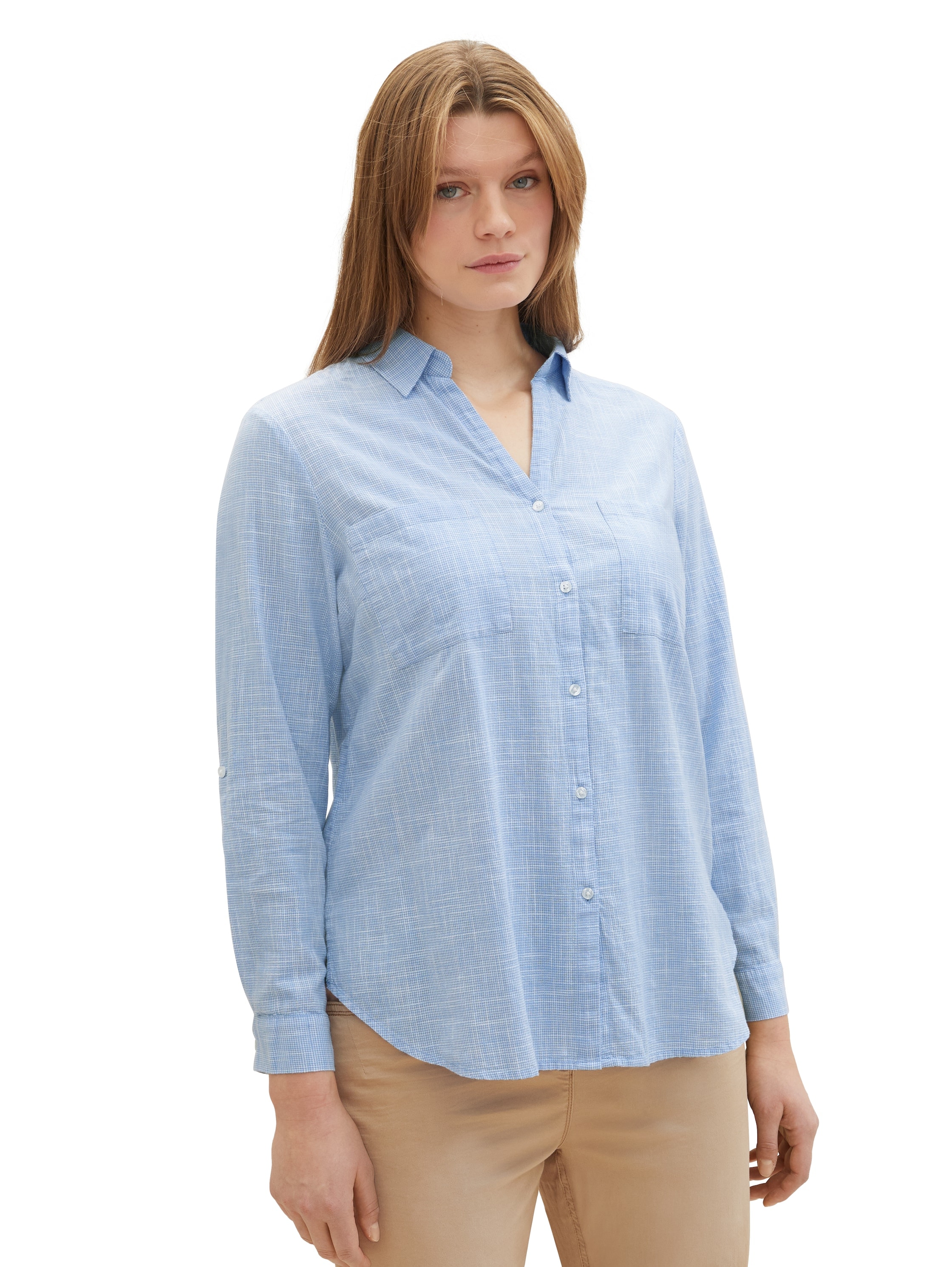 TOM TAILOR PLUS Shirtbluse, mit aufgesetzten Brusttaschen
