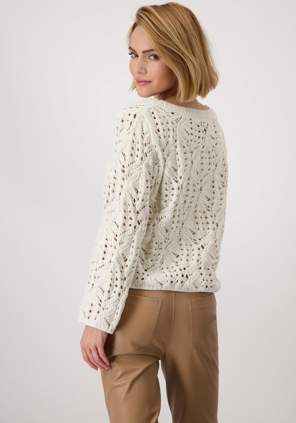 Monari Strickpullover, aus Ajourstrick