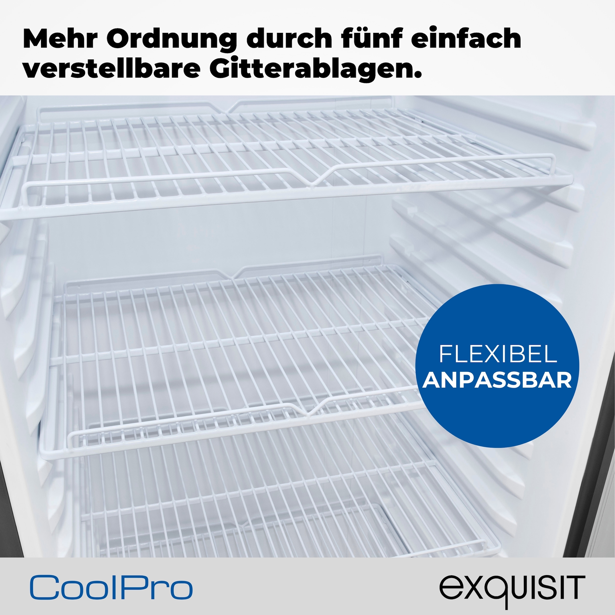 exquisit Getränkekühlschrank GKS260-GT-431D weiss »GKS260-GT-431D schwarz« 172,5 cm hoch 54 cm breit Alles auf einen Blick dank Isolierglastür und übersichtliche Lagerung