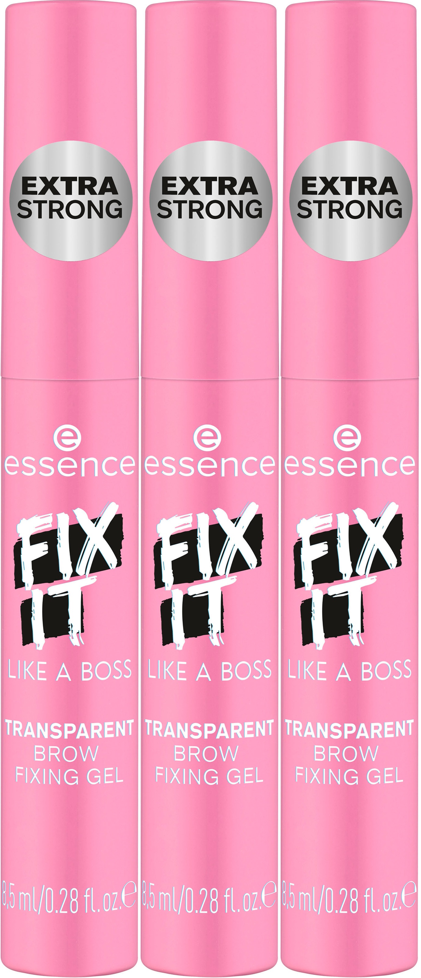 Essence Augenbrauen-Gel »FIX IT LIKE A BOSS TRANSPARENT BROW FIXING GEL«, (Set, 3 tlg.)