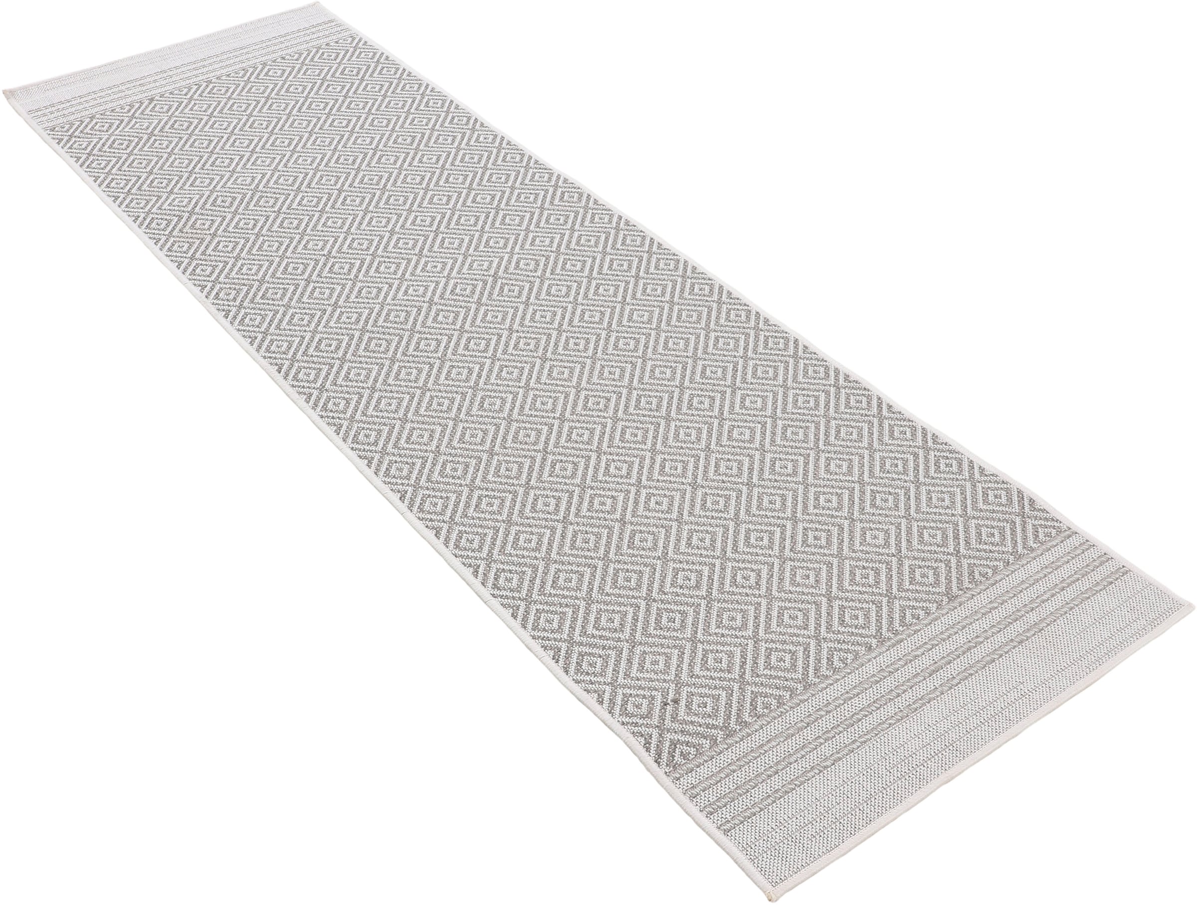 carpetfine Läufer »Boho 103«, rechteckig, 4 mm Höhe, robustes Flachgewebe, Sisal Optik, UV-beständig, Außenbereich