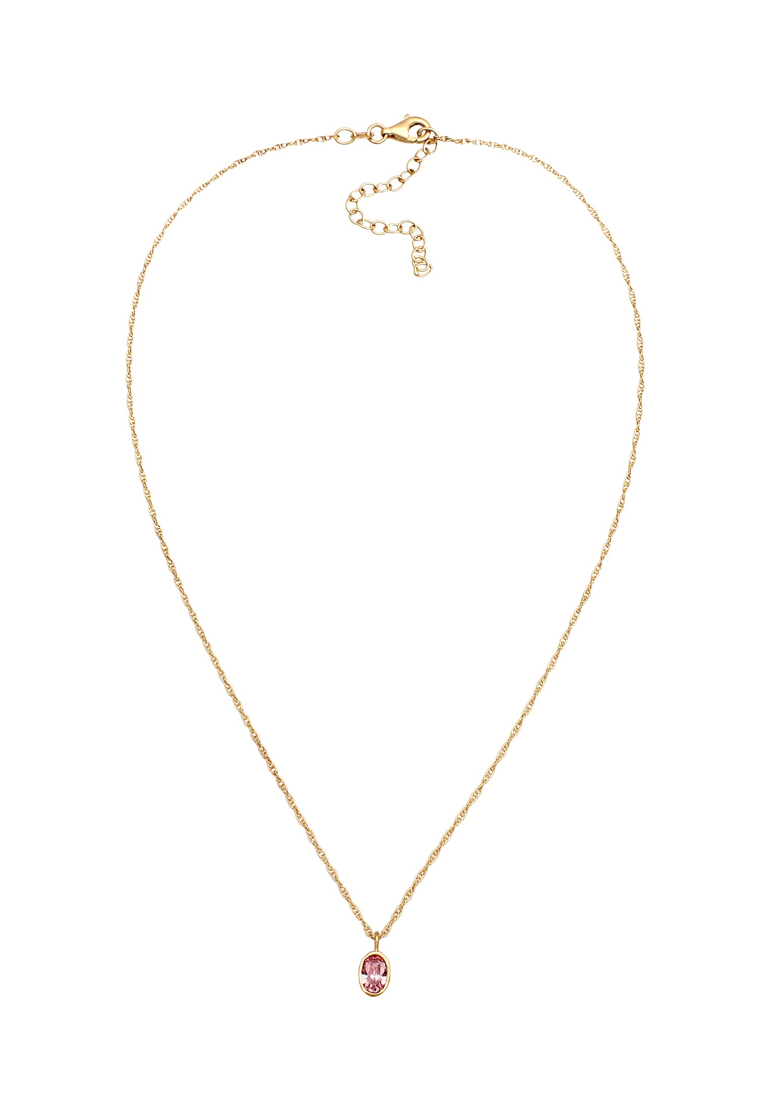 Elli Choker »Halskette Oval Glas Kristalle Rosa 925 Sterling Silber vergoldet«